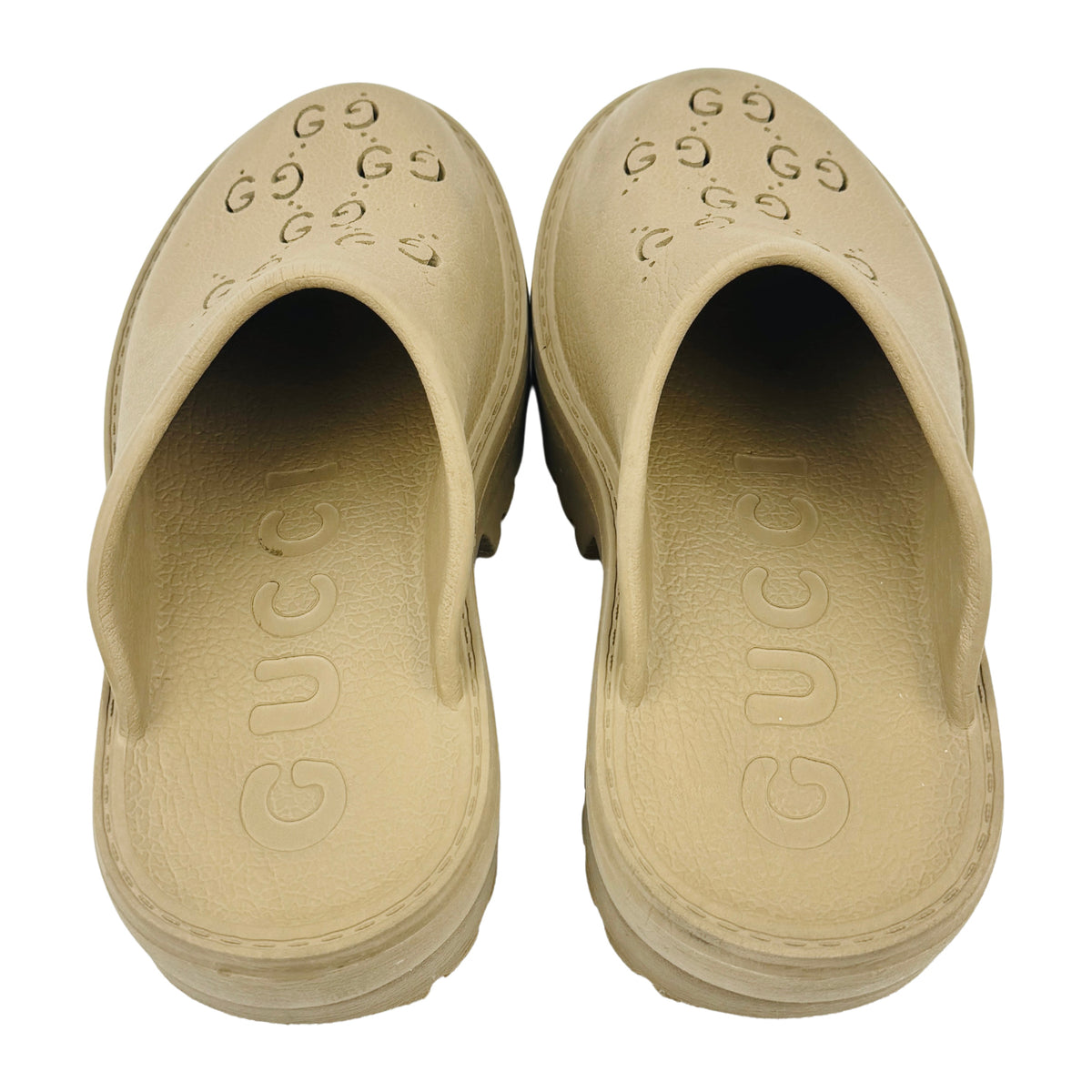 Gucci Platform Perforated G Slides (Size 39) - 663577 JFB00 9022