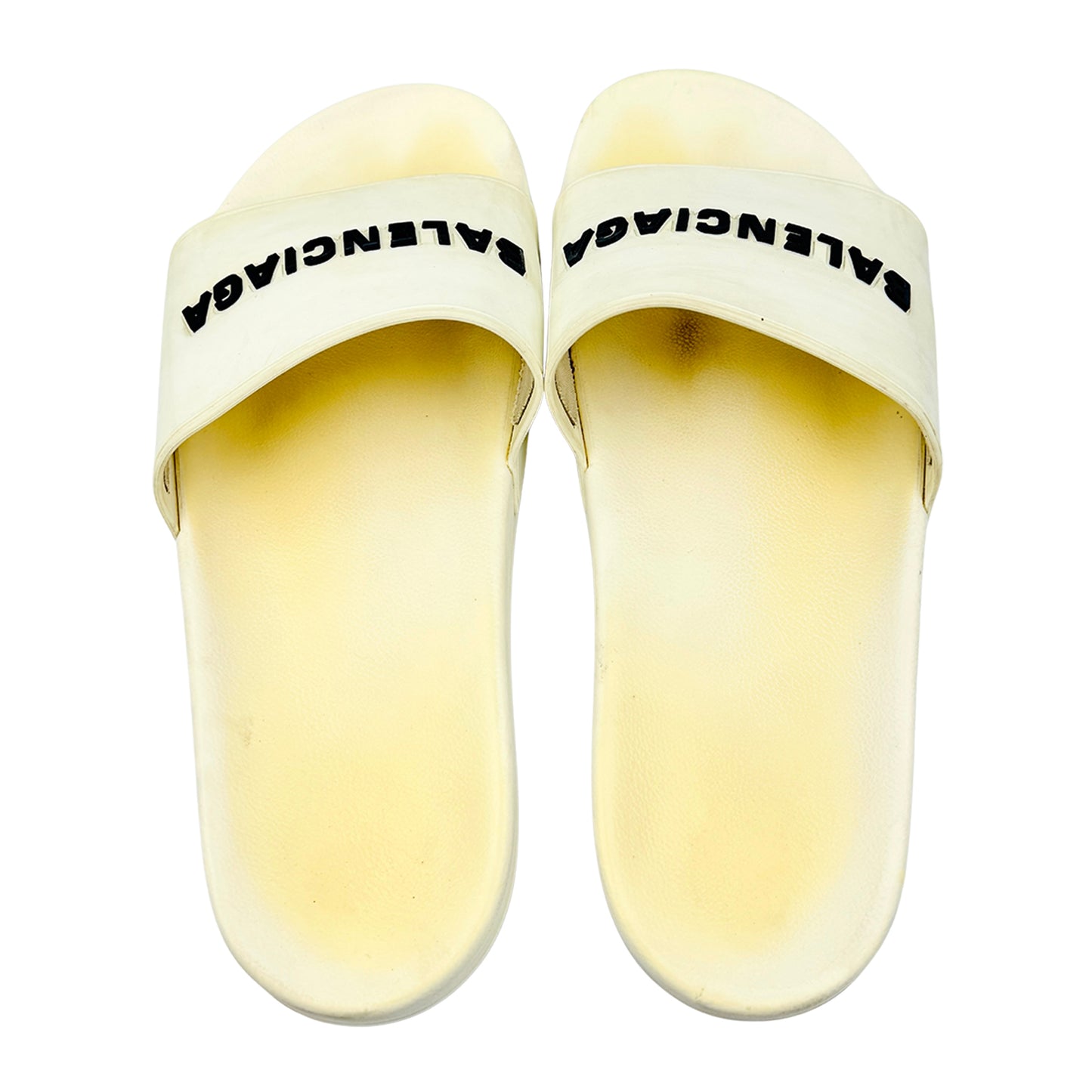 Balenciaga Men's Pool White Slides (Size 45)
