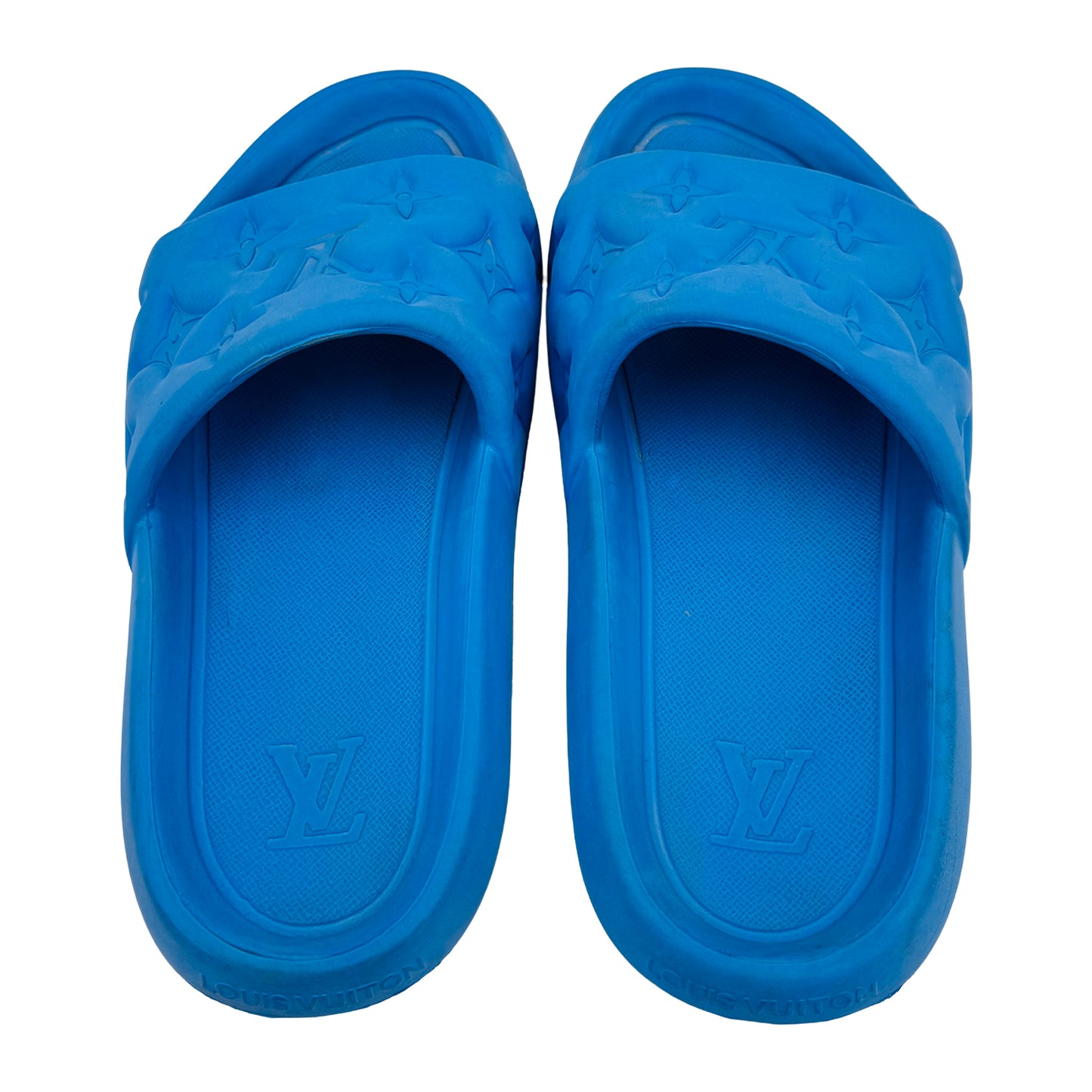 Louis Vuitton Men's Waterfront Blue Slides (Size 44)
