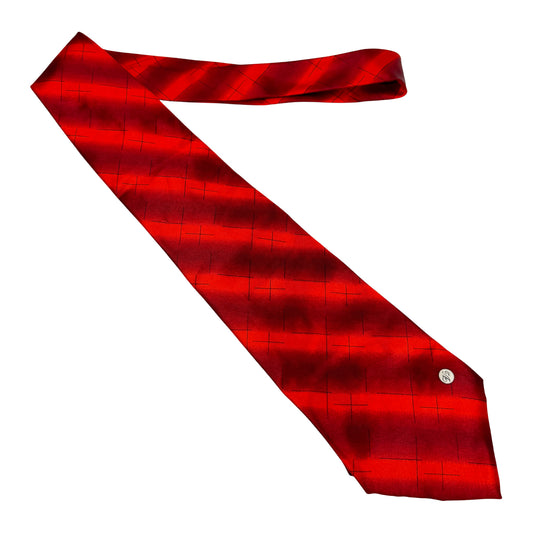 Versace Red 'Tonal Stripes' Silk Tie (Size Regular)