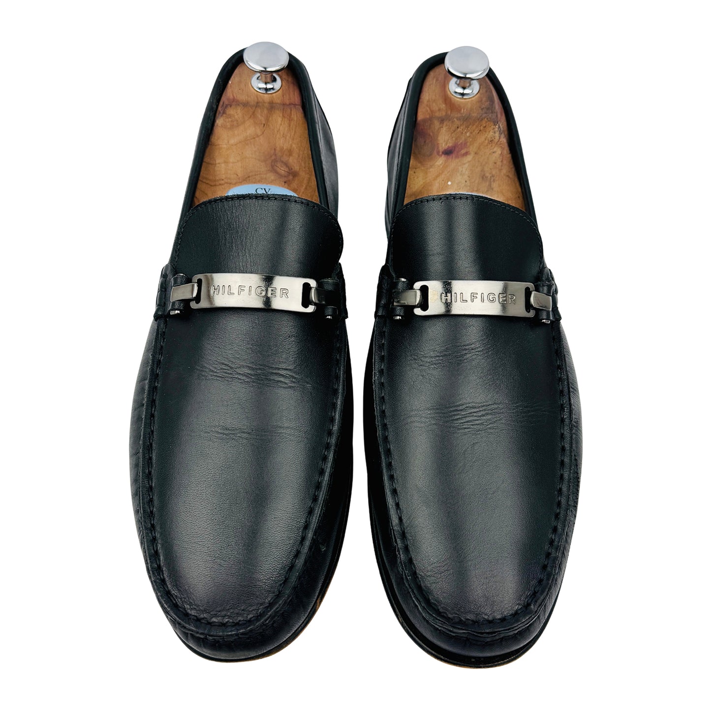Tommy Hilfiger Men's Black Leather Bit Loafers (Size 44)