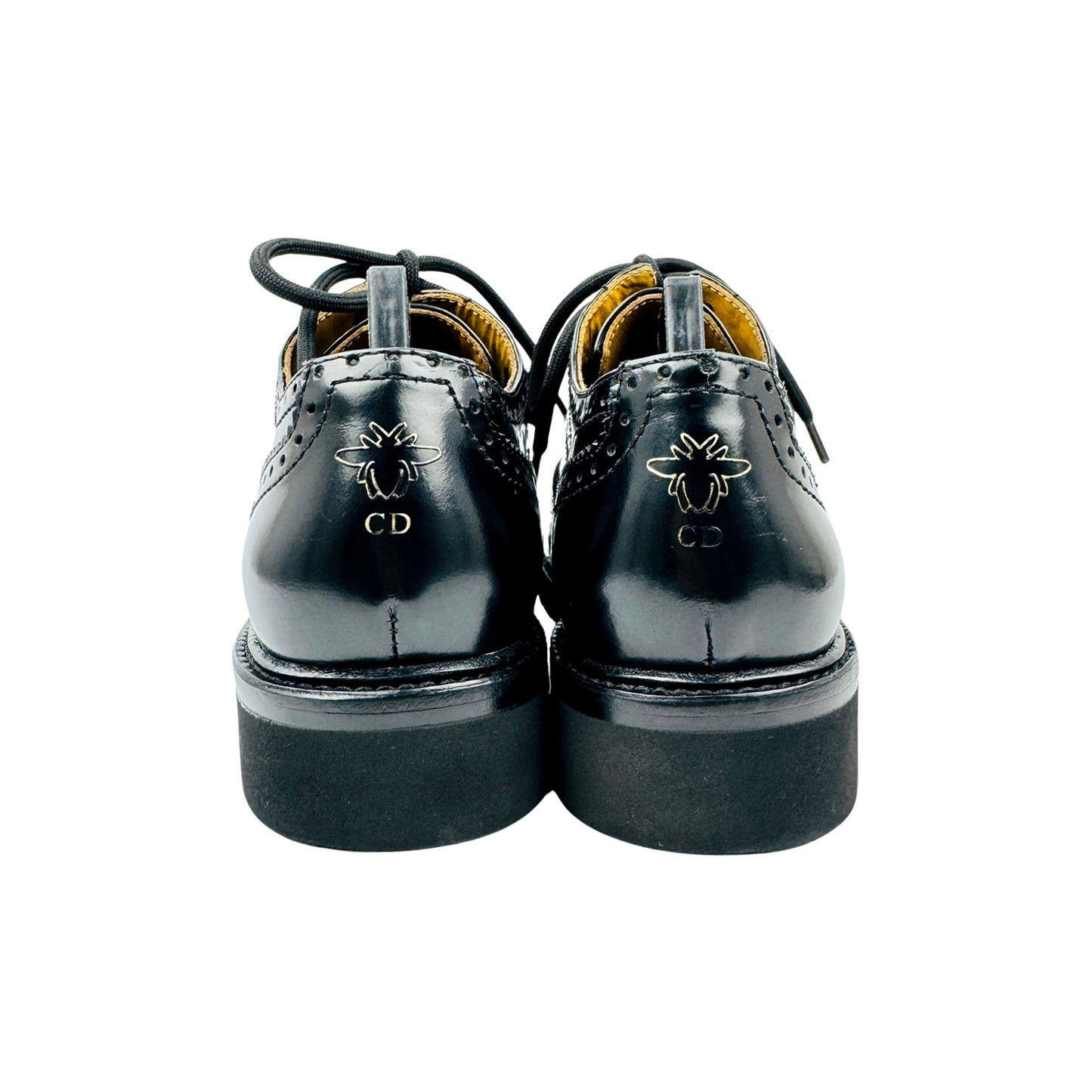 Christian Dior Black Leather Brogue Shoes (Size 36)