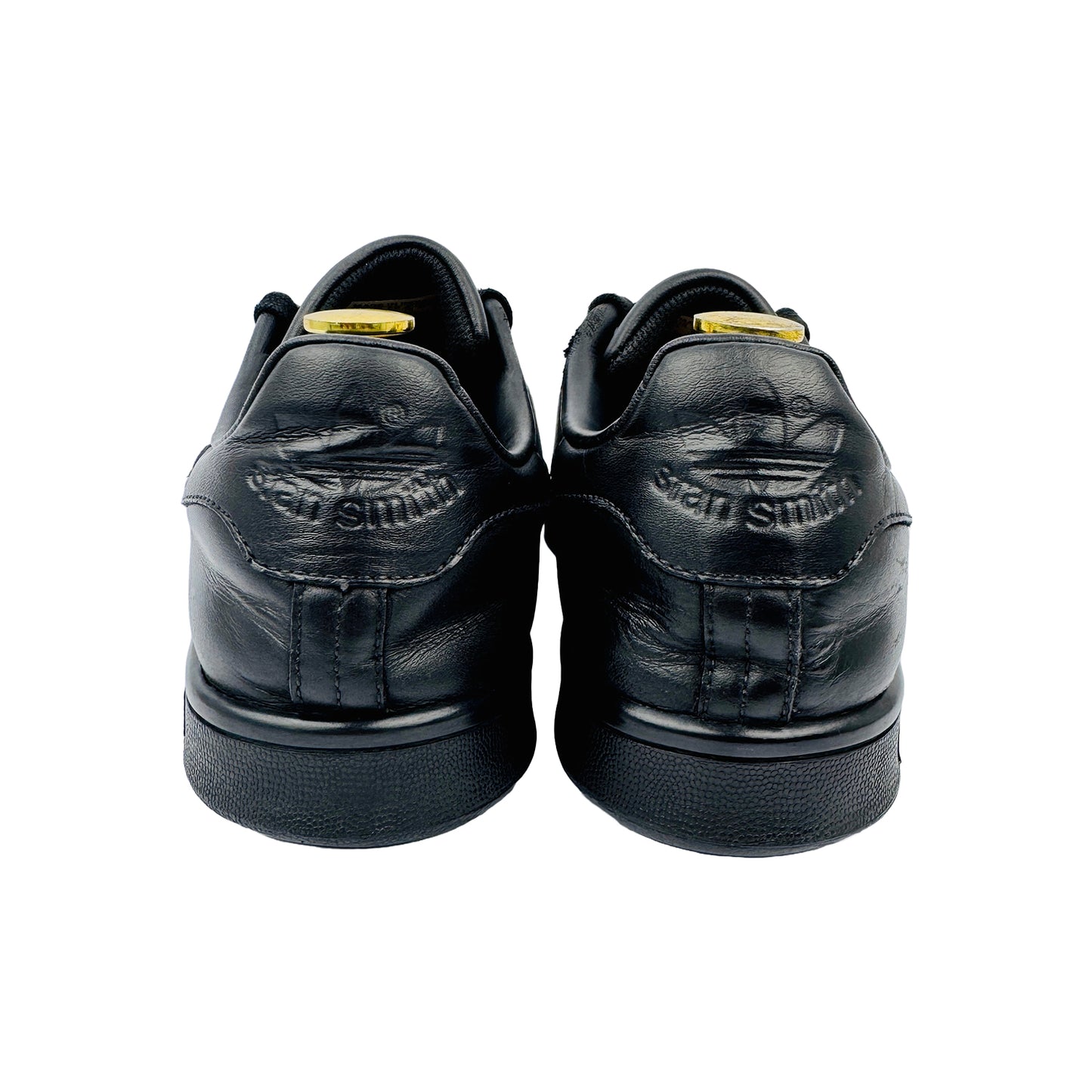 Back Side image of Adidas Men's Stan Smith Black Sneakers (Size 42.5) - M20327