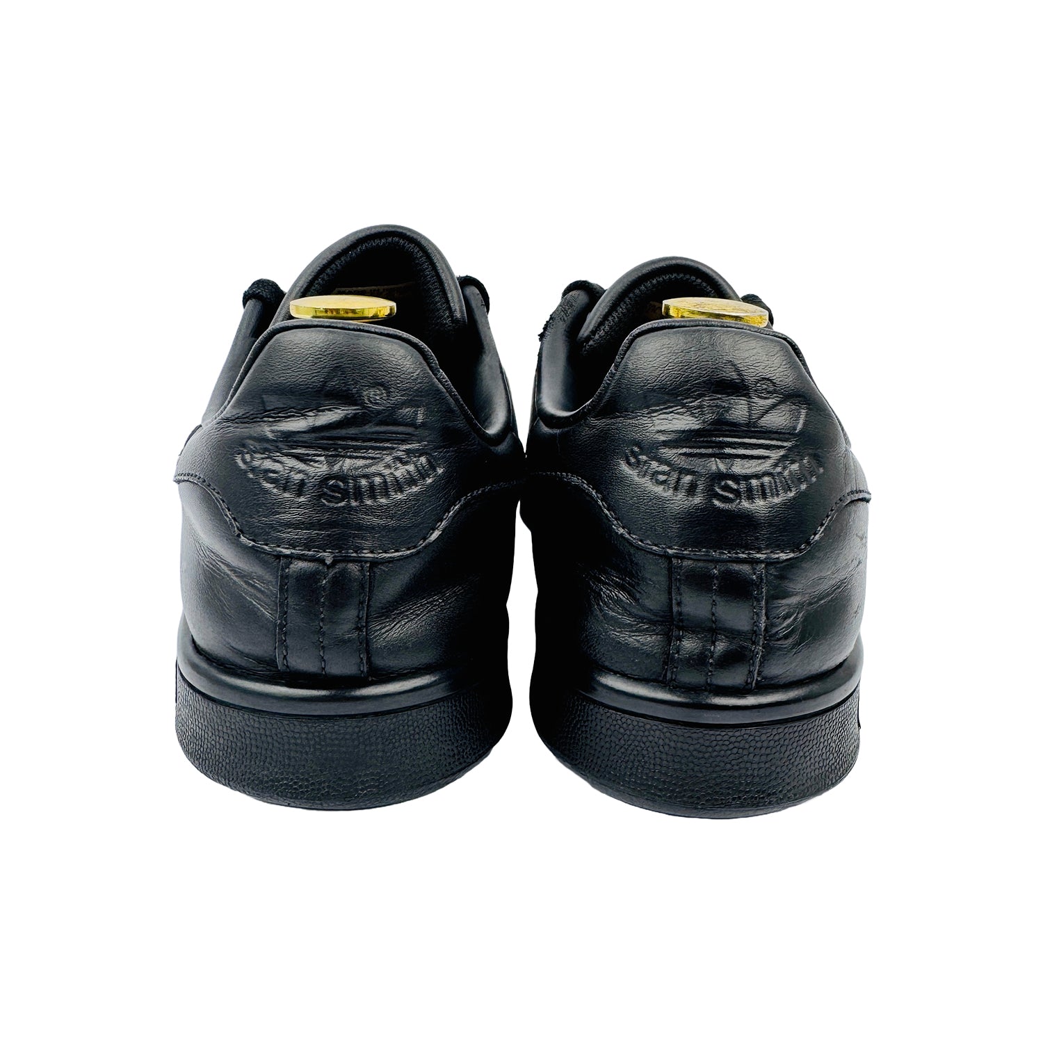 Back Side image of Adidas Men's Stan Smith Black Sneakers (Size 42.5) - M20327