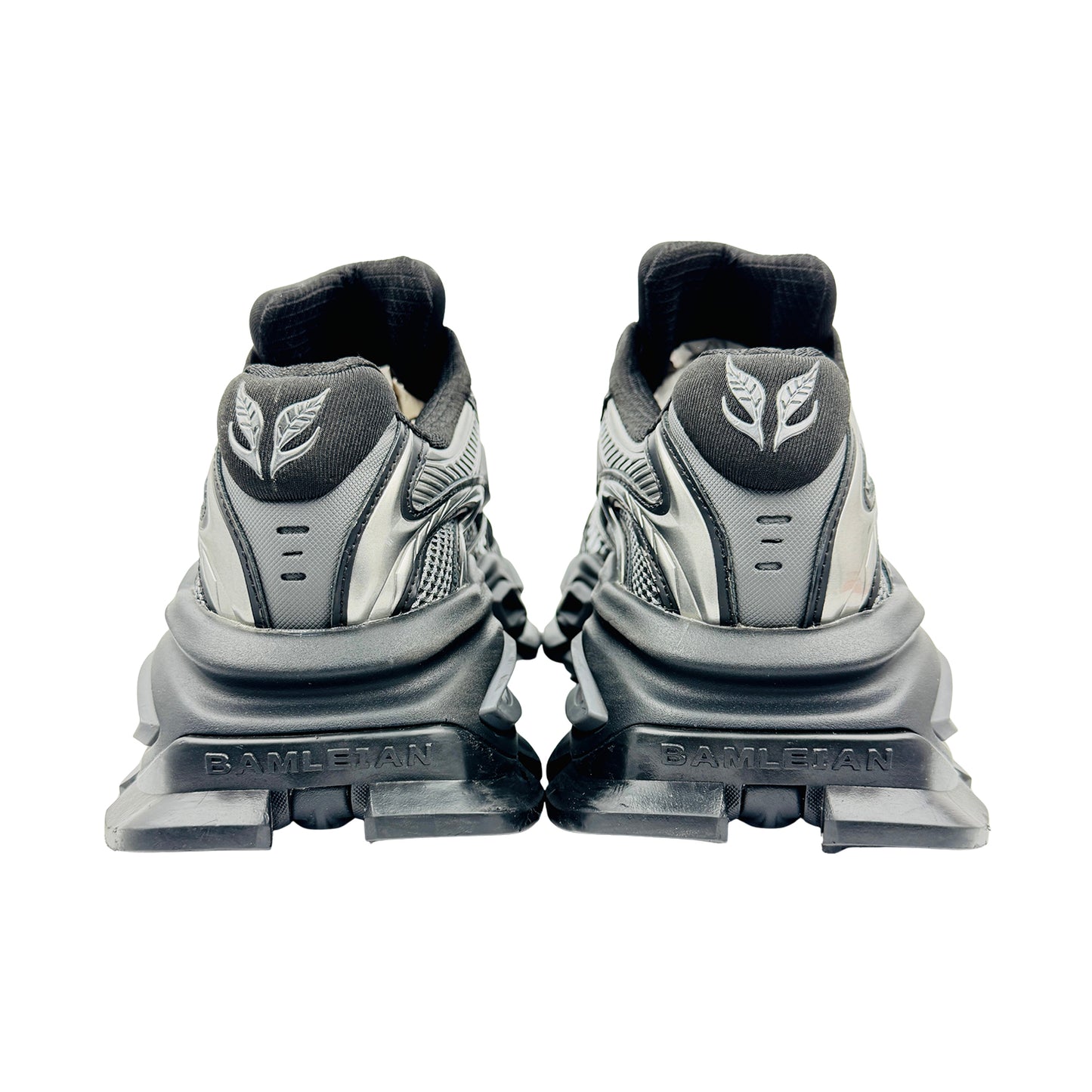 Bamleian Men's 'Black Silver' Sneakers (Size 42)