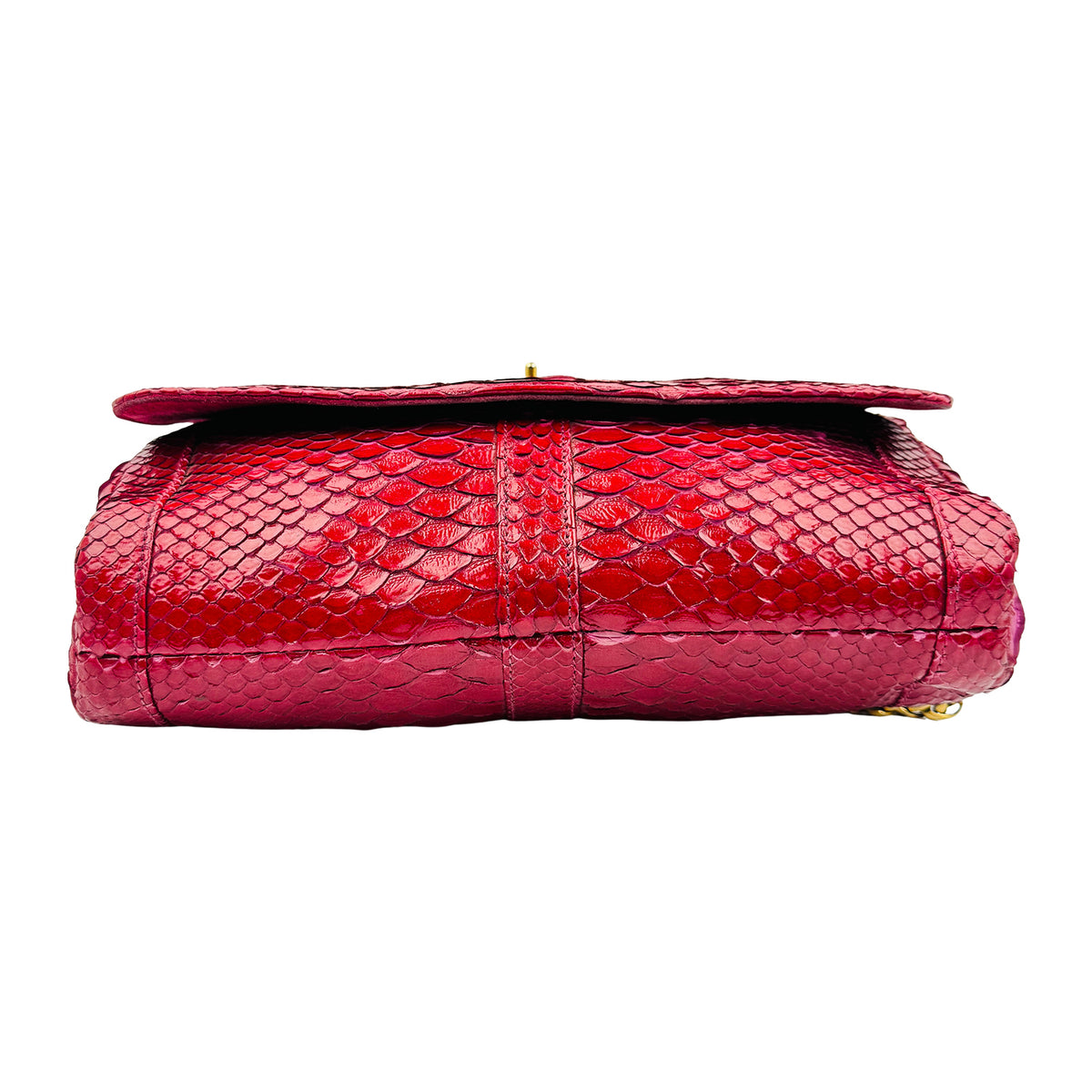 Christian Louboutin Red Python Snakeskin Shoulder Bag