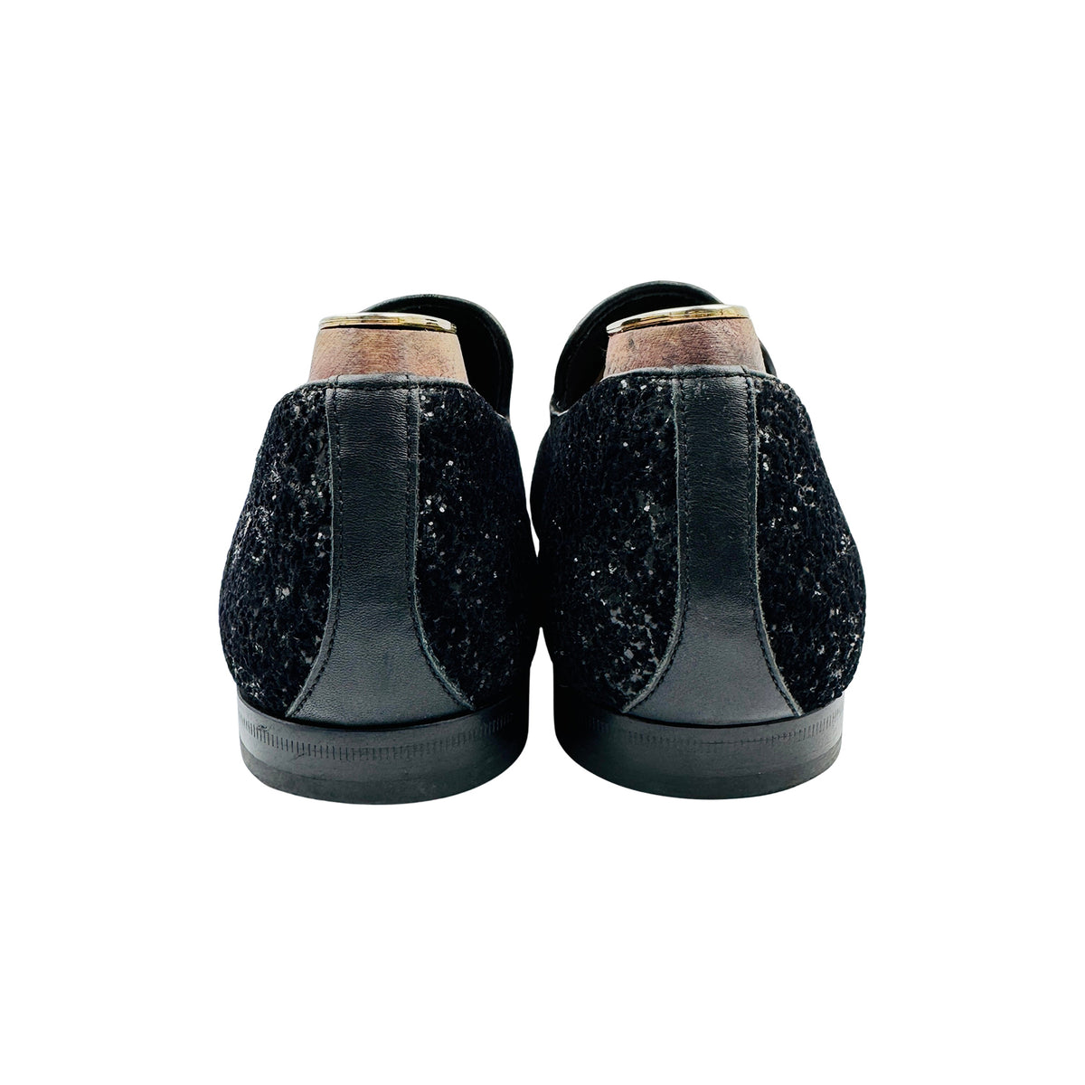Jimmy Choo Thame Coarse Glitter Loafers (Size 44.5/45) - THAMECGFBLACK