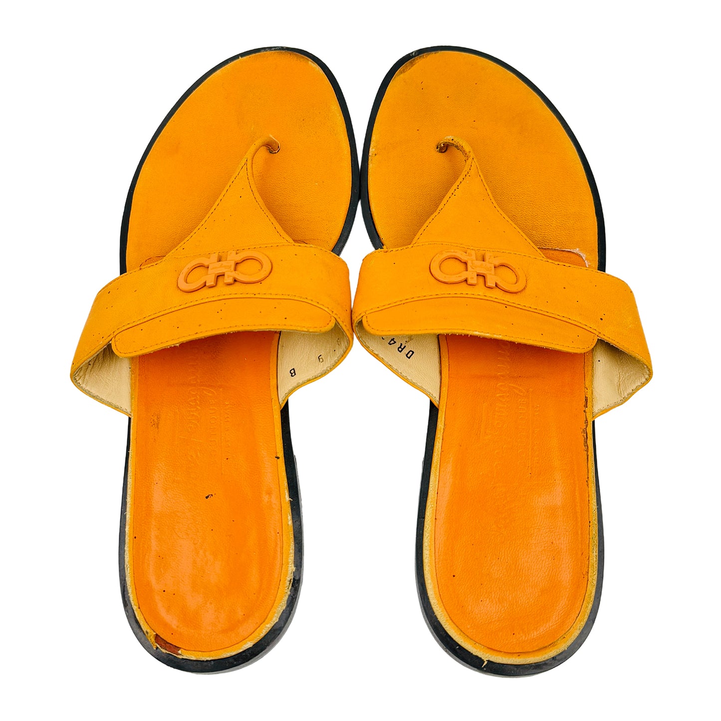 Salvatore Ferragamo Orange Flip Flops (Size 39)