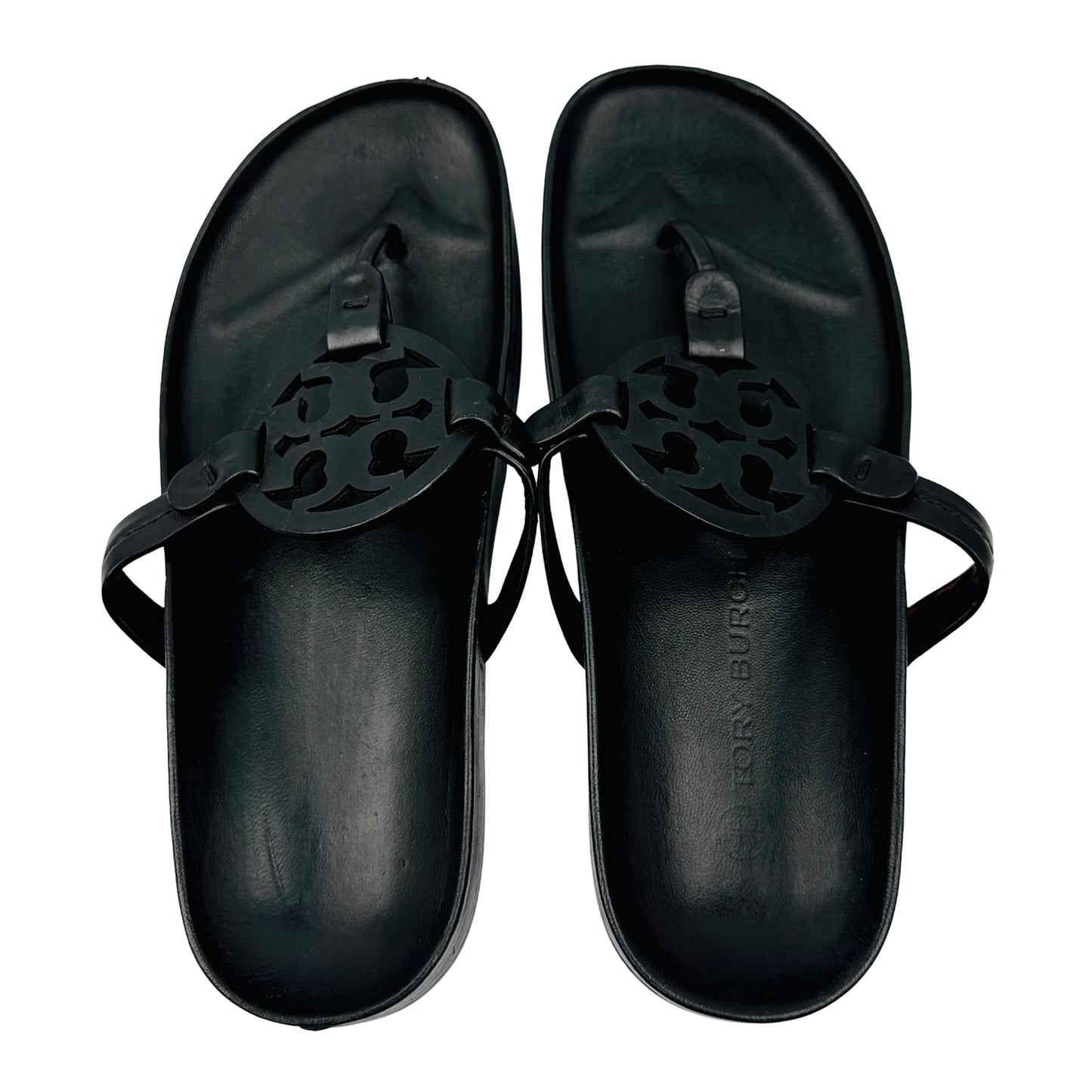 Tory Burch Miller Cloud Triple Black Slippers (Size 38)