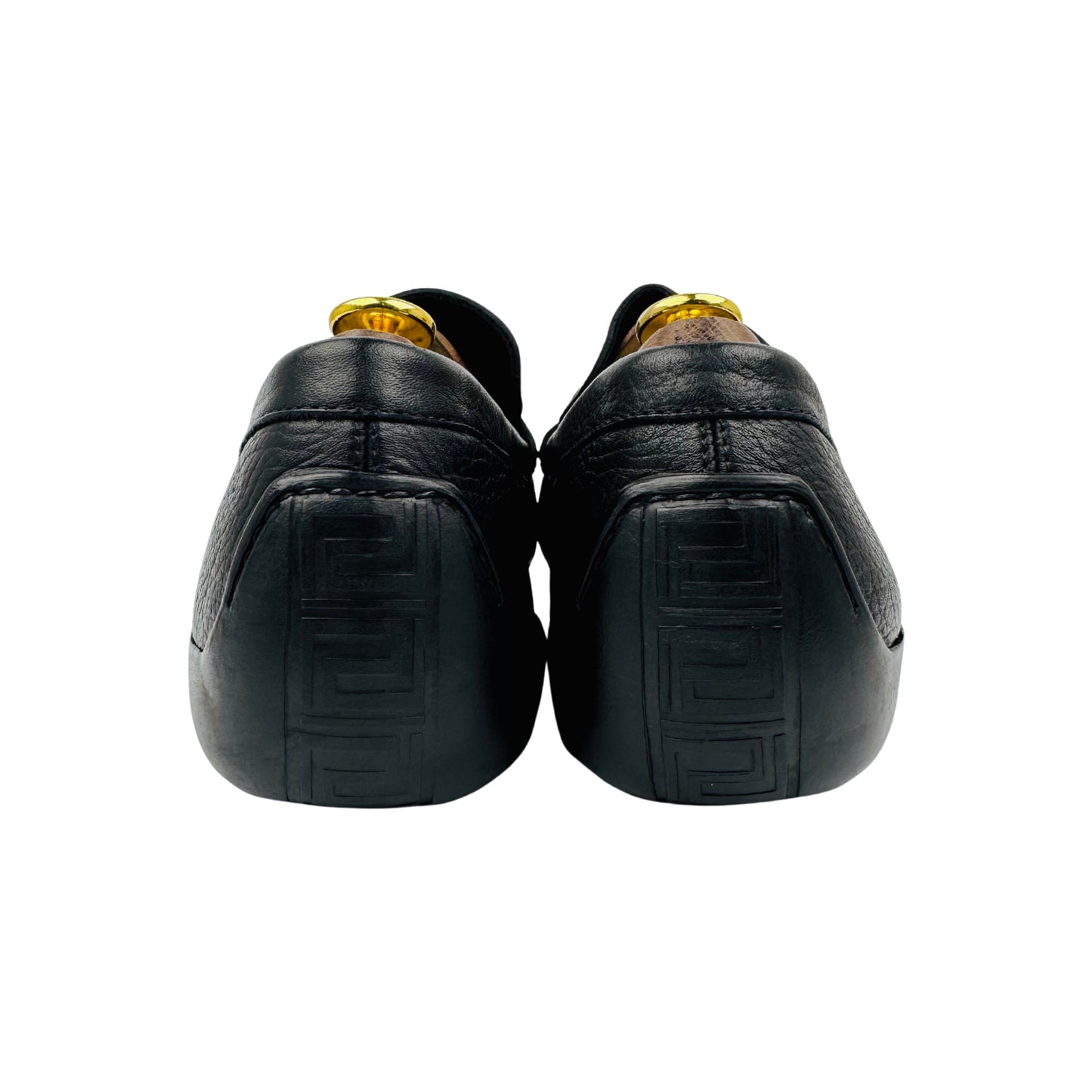 Versace Men's Black Grained leather Loafers (Size 42.5/43)