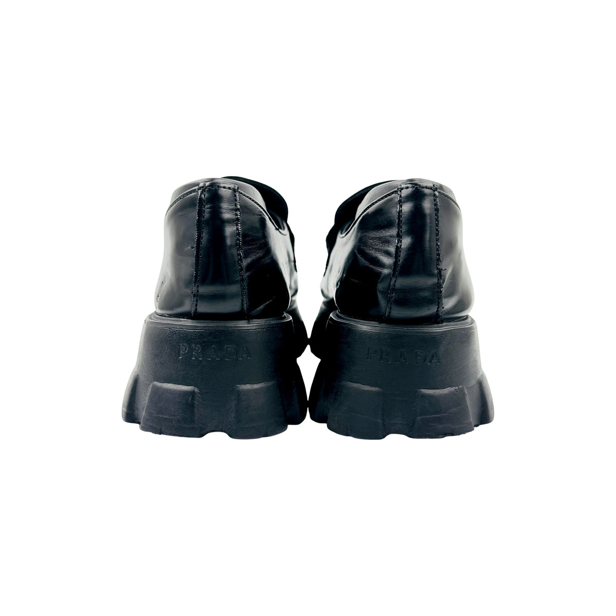 Prada Monolith Brushed Leather Loafers (Size 37/37.5) - 2DE129_B4L_F0002_F_G000