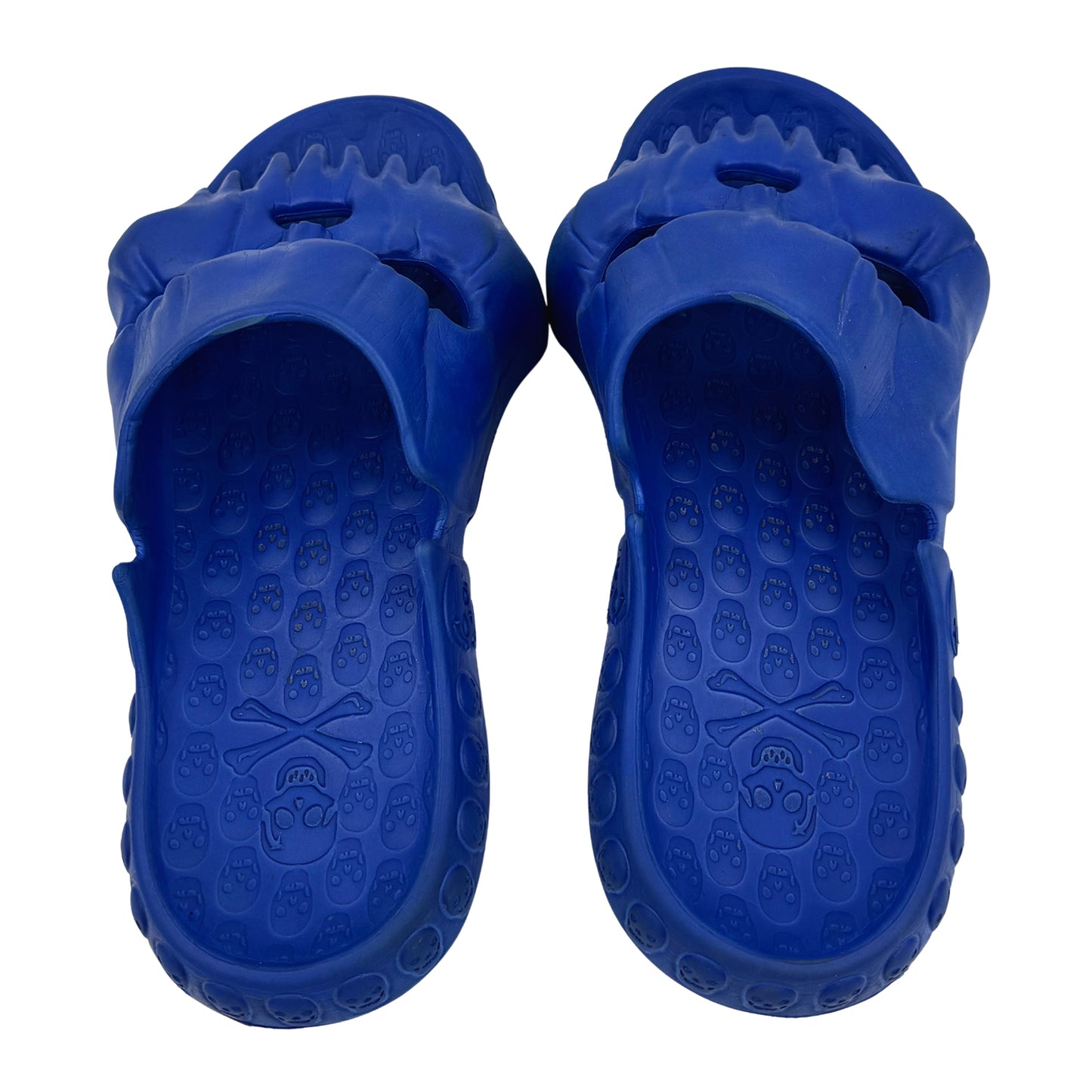 North Royal Draven Skull Blue Slides (Size 42.5)