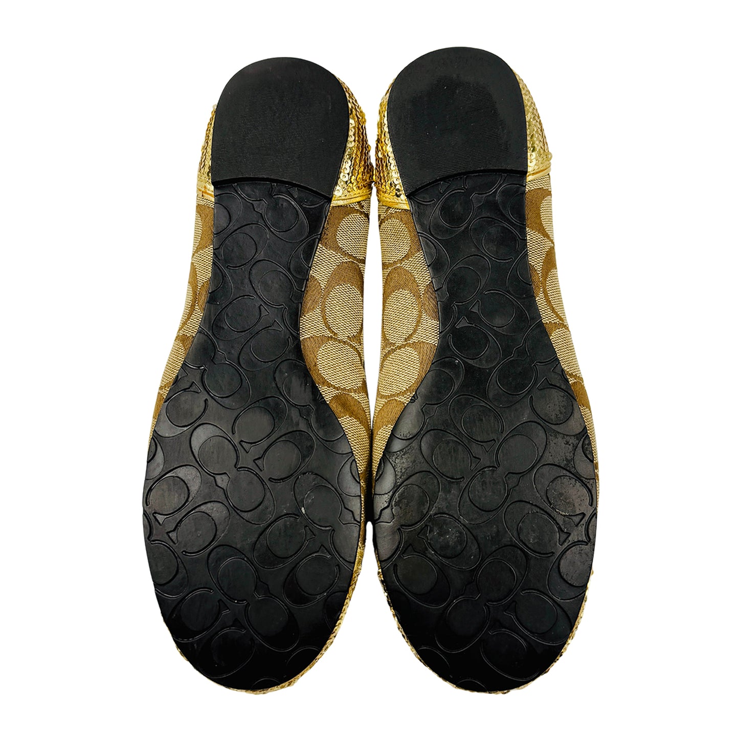 Coach Women's Shine Golden Ballet Flats (Size 37.5)