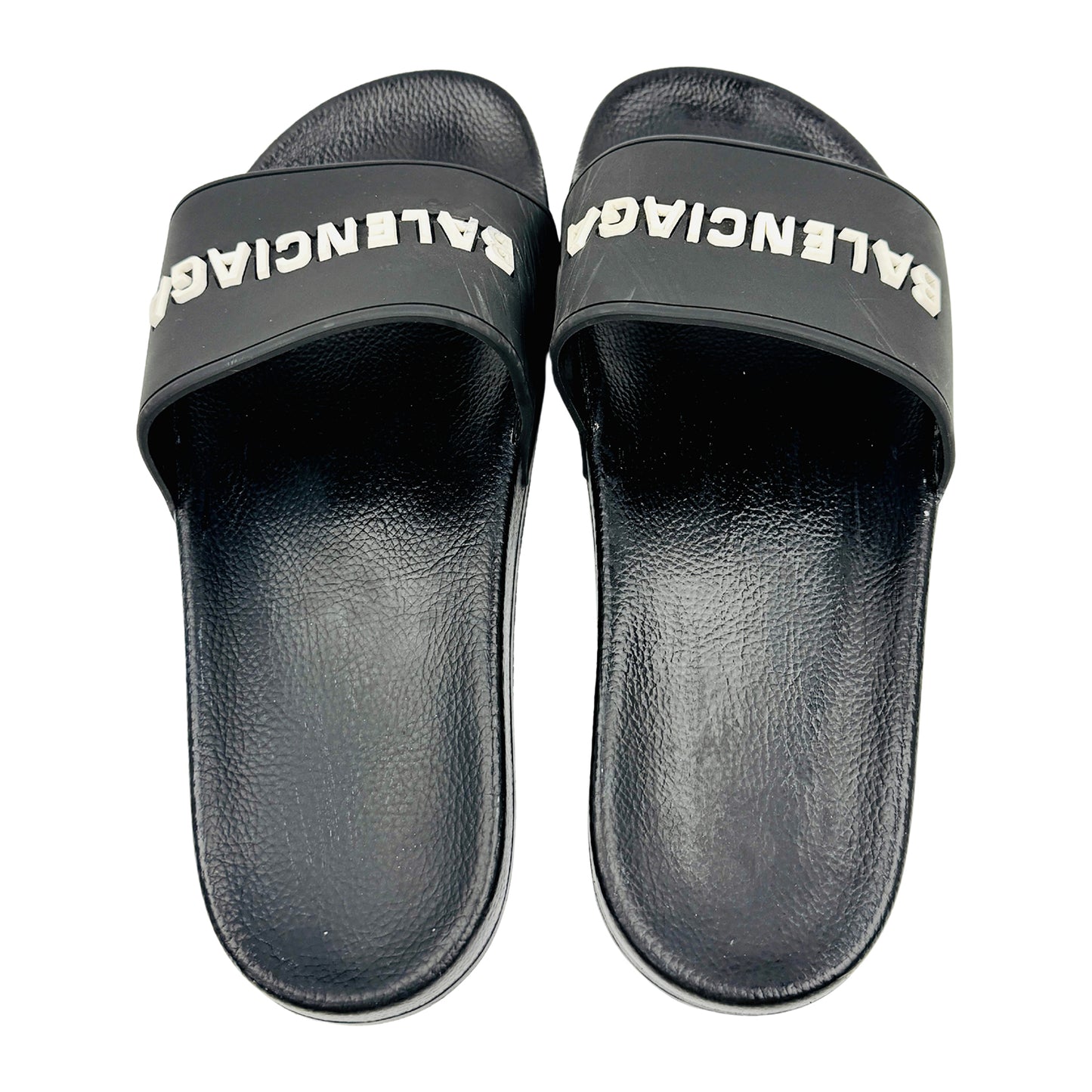 Balenciaga Men's Pool Black Slides (Size 42)