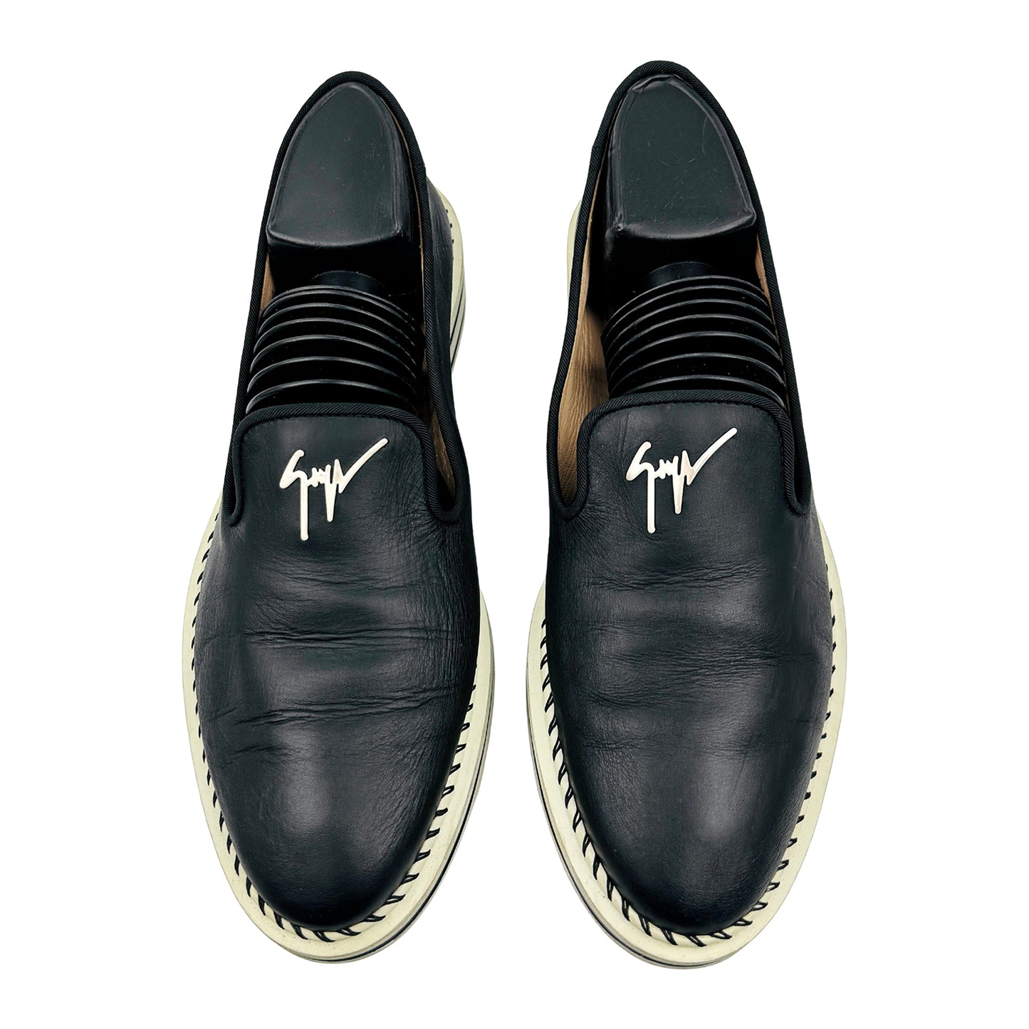 Giuseppe Zanotti Men's Tim Black Leather Loafers (Size 41)