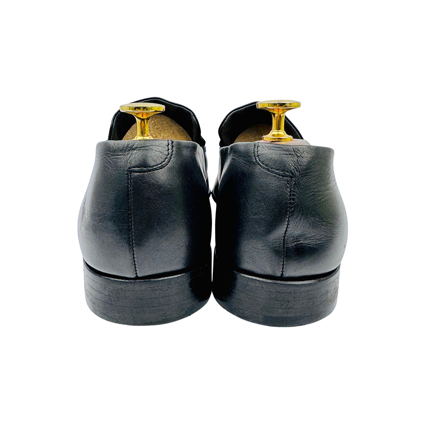 Aquila Men's Black Leather Penny Loafers (Size 43)