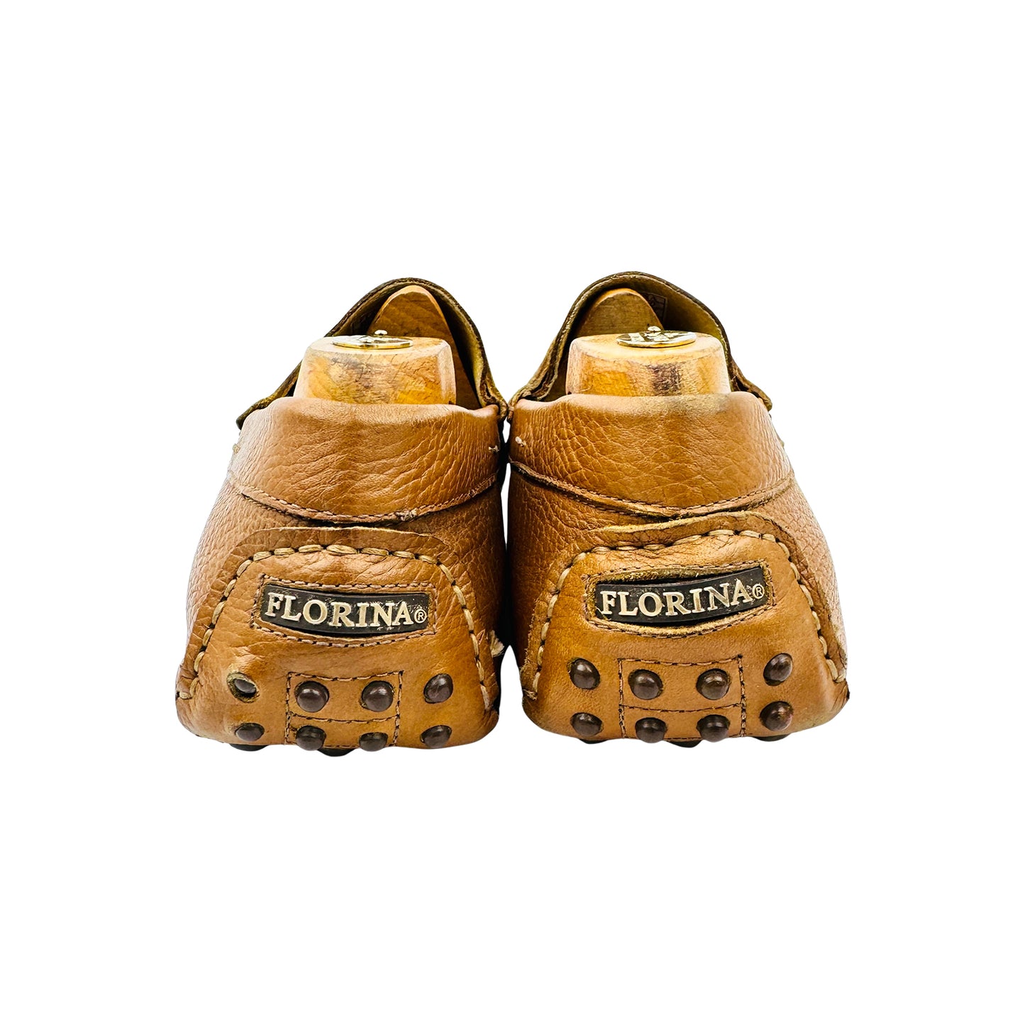Florina Ostrich-Embossed Leather Loafers (Size 43)