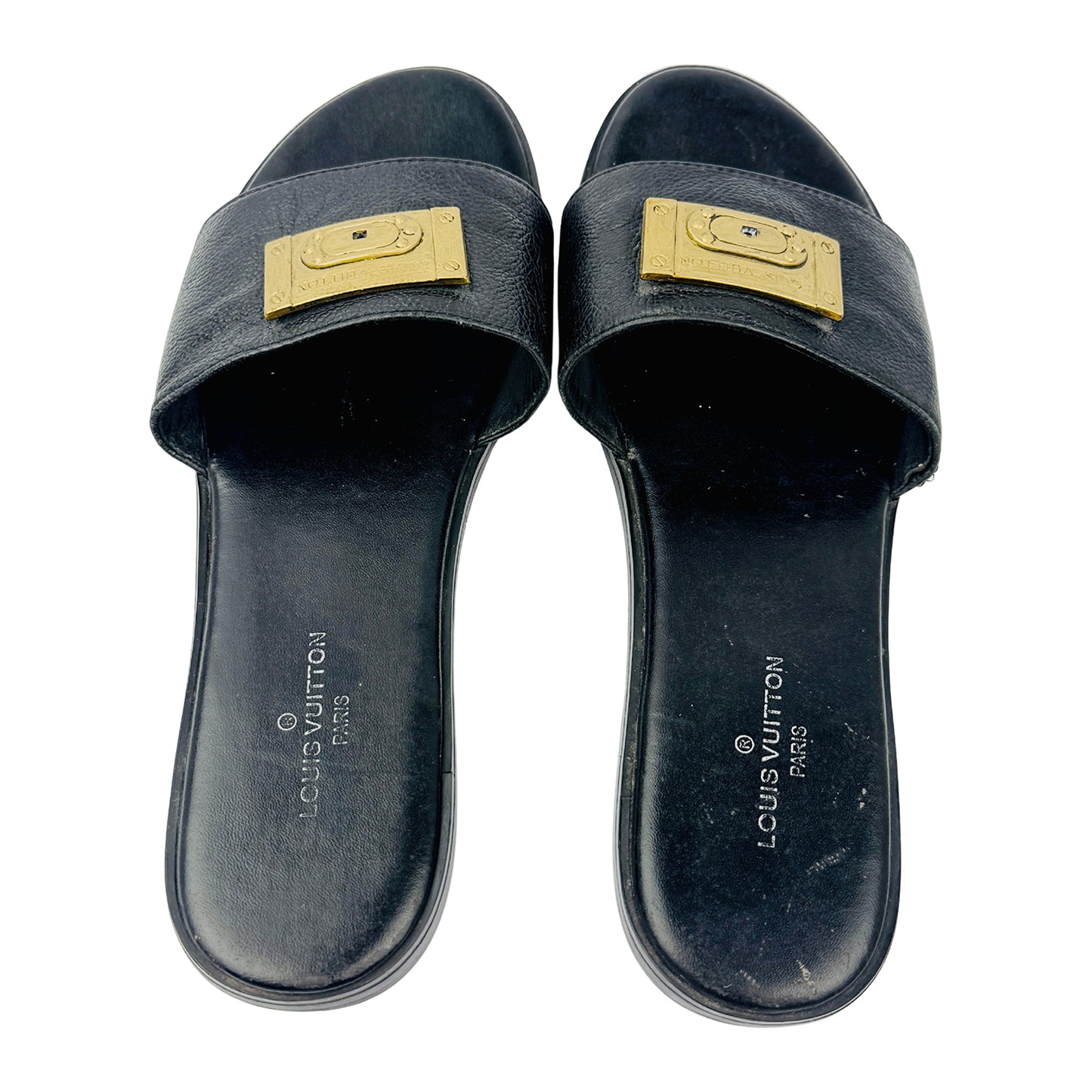 Inside image of Louis Vuitton Black Beach Slides (Size 40)