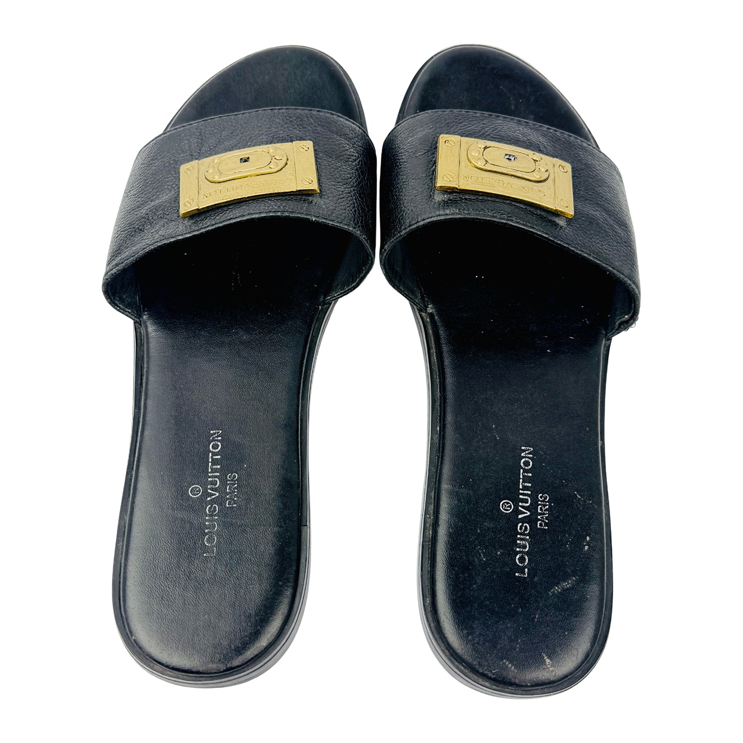 Inside image of Louis Vuitton Black Beach Slides (Size 40)