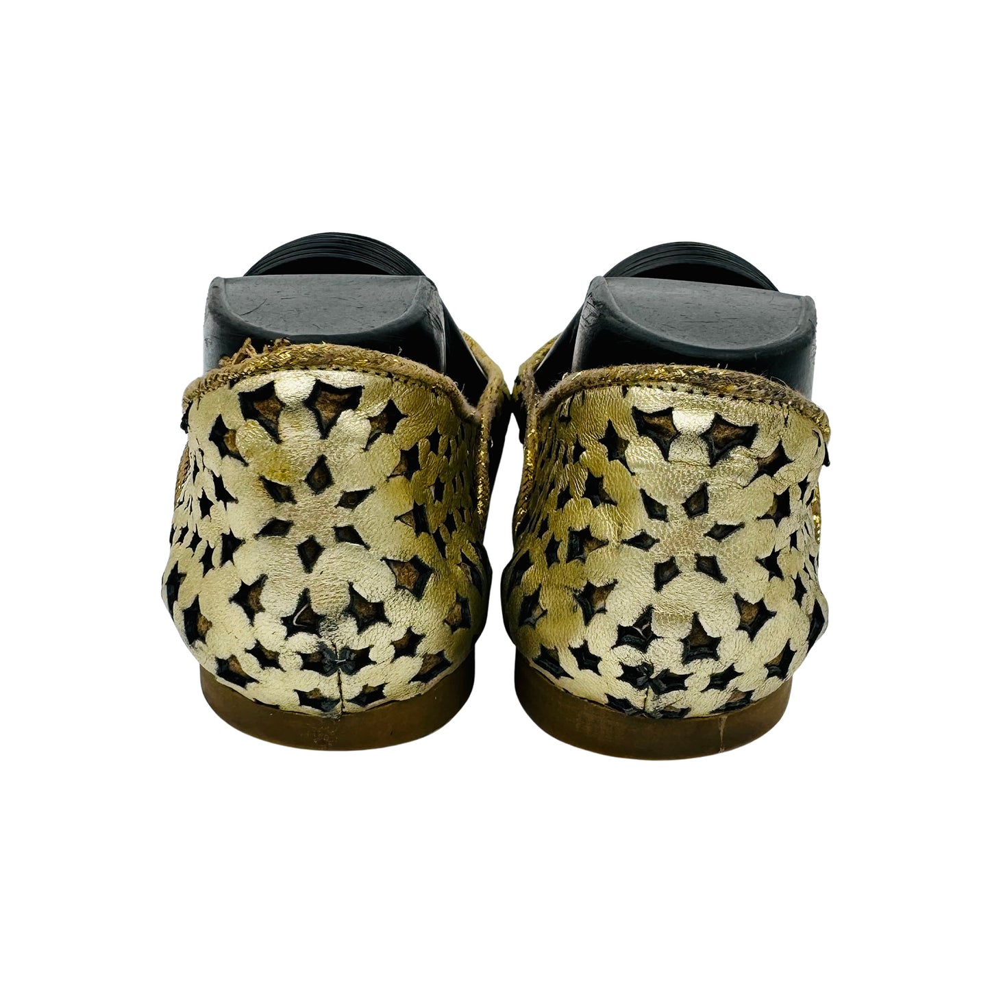 Jimmy Choo Women's Gold Metallic Leather Flats (Size 39)