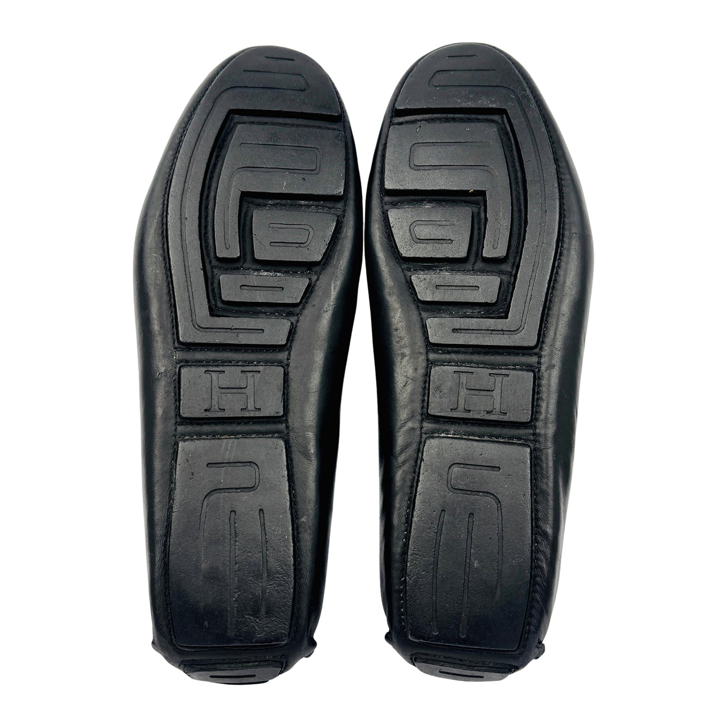 Hermes 'H' Buckle Black Driving Loafers (Size 40/40.5)