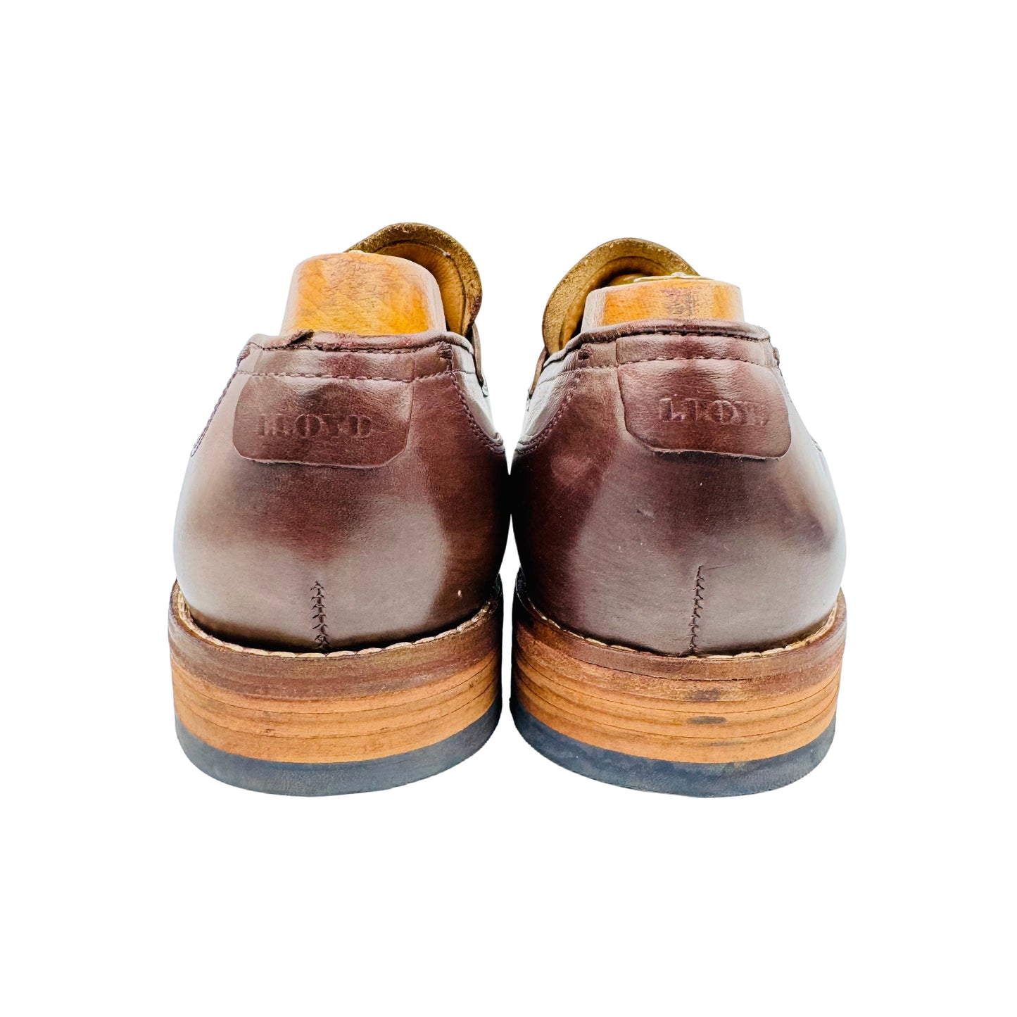 LLOYD Men's Brown Leather Lug-Sole Loafers (Size 42.5)