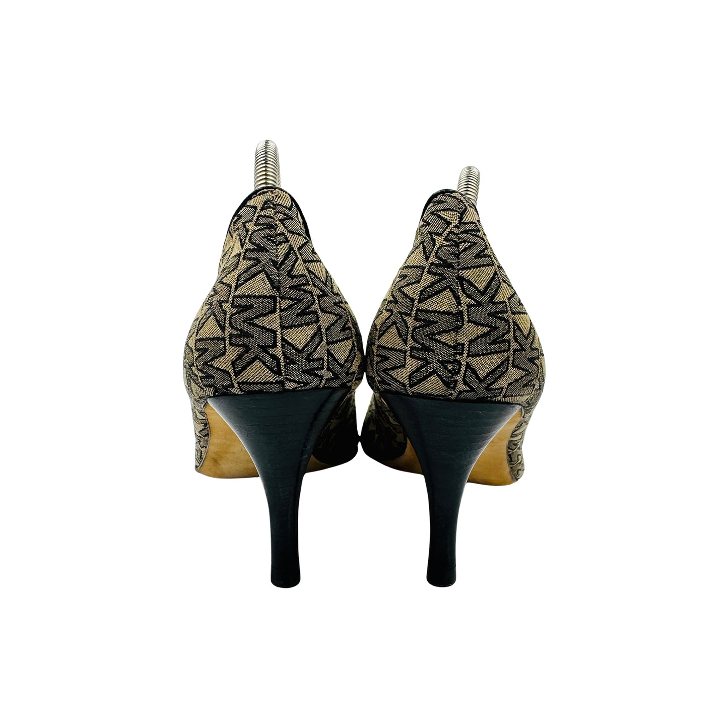 Michael Kors Brown Logo Canvas Heels (Size 36.5)