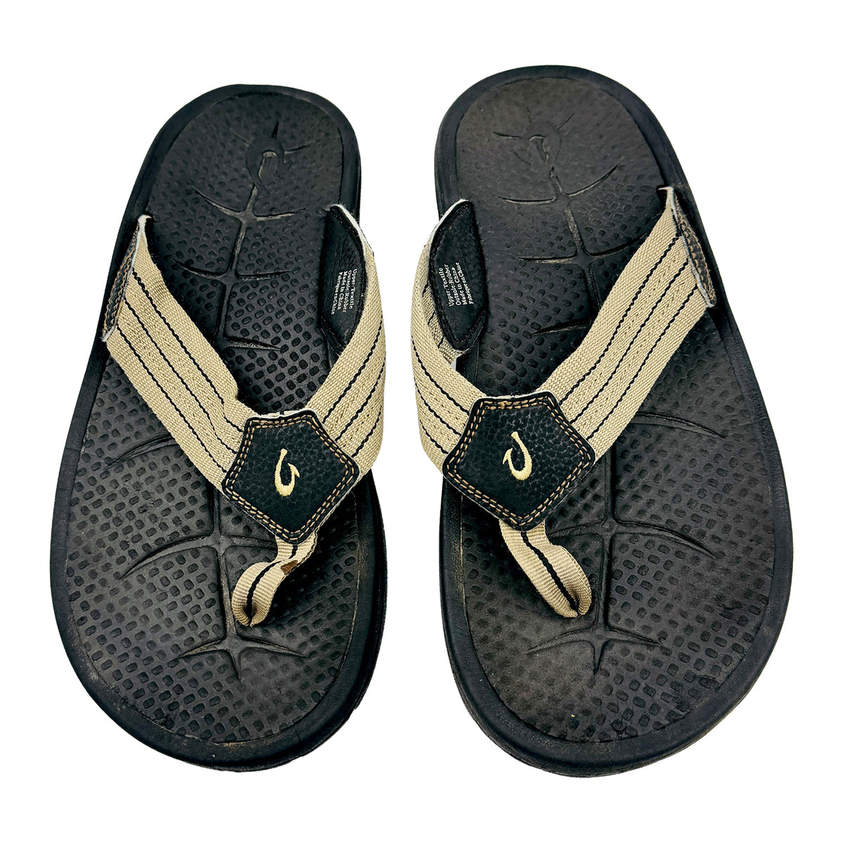 OluKai Men's Kohola 'Dirt Black' Flip Flops (Size 43)