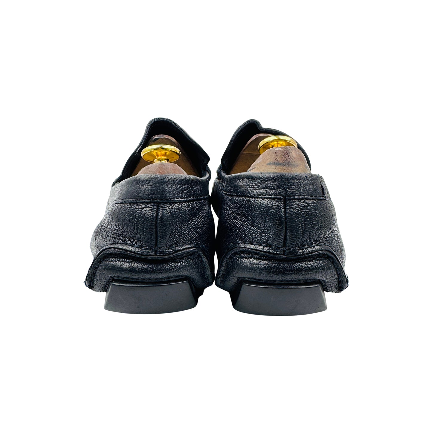 Bally Black Pebbled Leather Penny Loafers (Size 42)