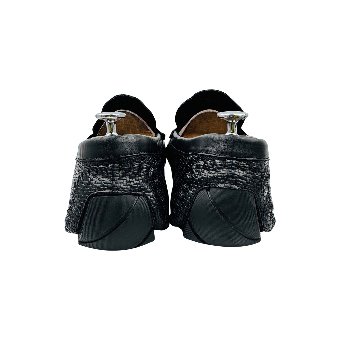 Guess Men's Black Woven Loafers (Size 46)