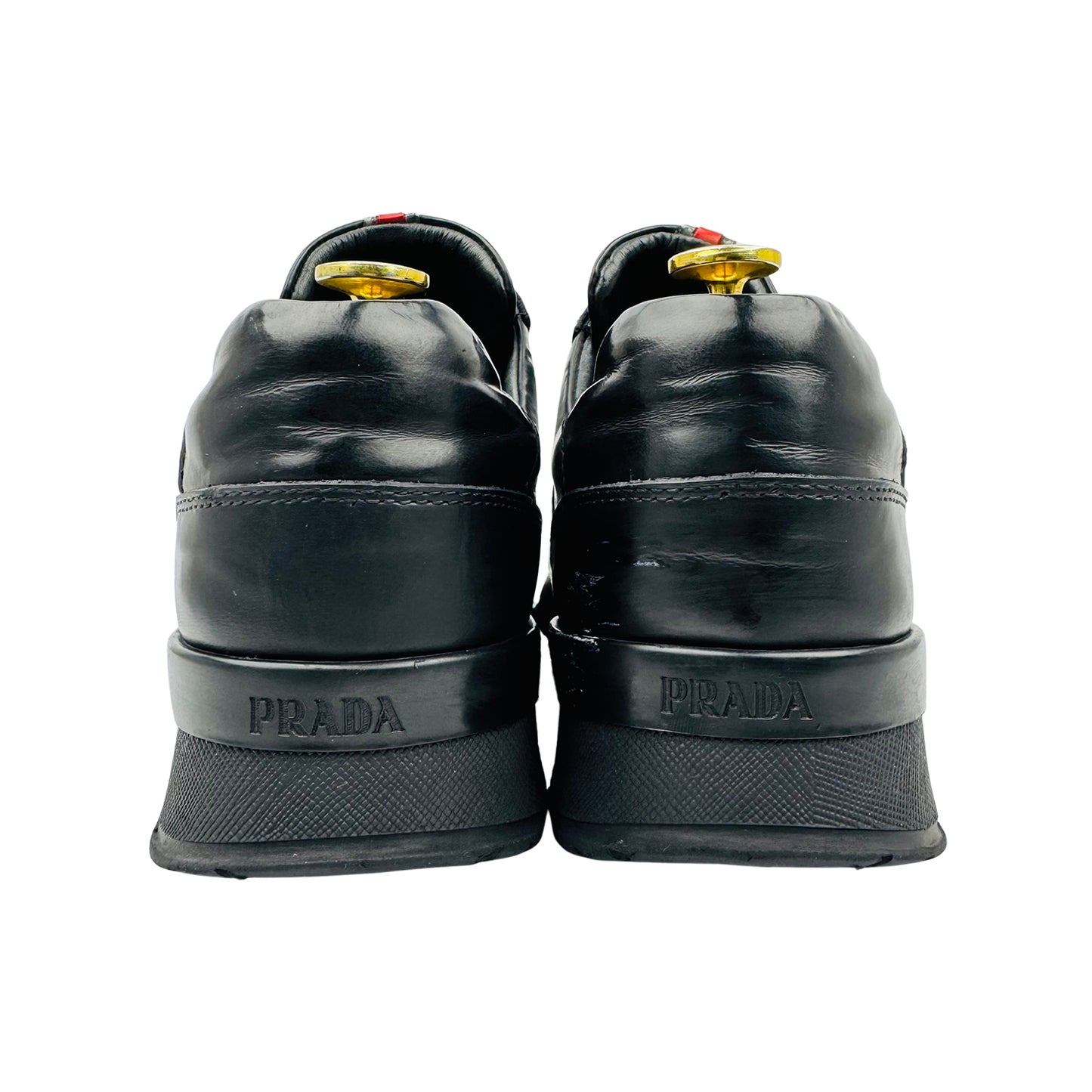Prada Men's Match Race Black Leather Sneakers (Size 42)