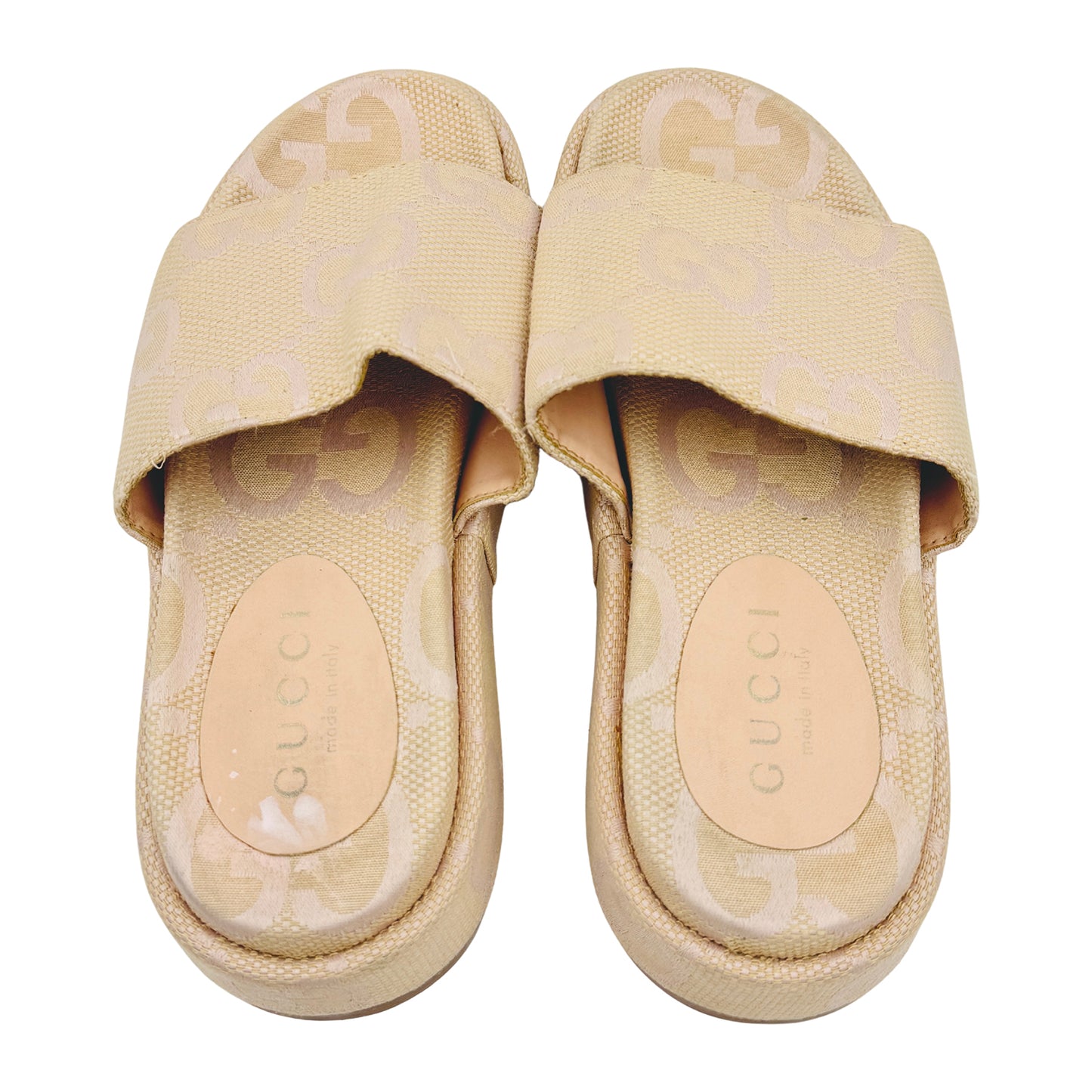 Gucci Angelina Jumbo GG Platform Sandal Slides (Size 40)