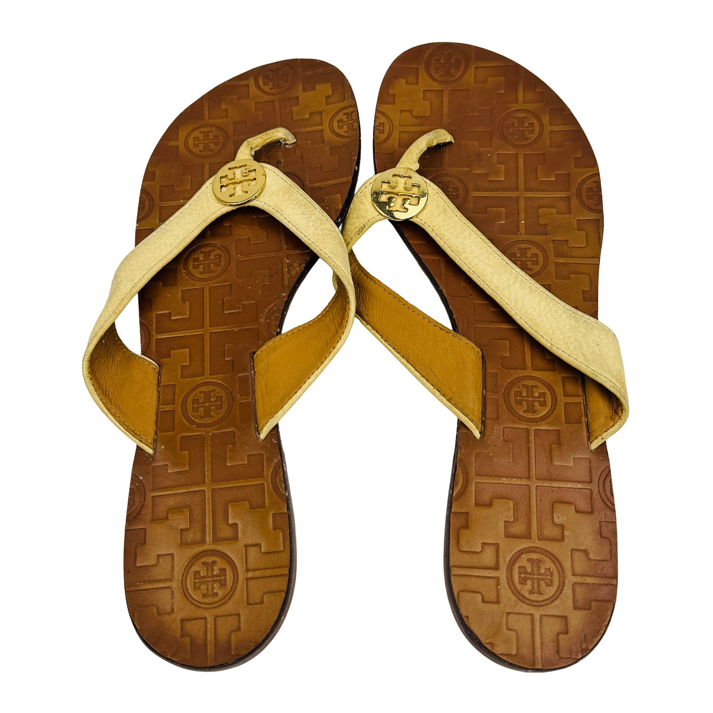 Tory Burch Women's 'Beige Brown' Flip Flops (Size 38)