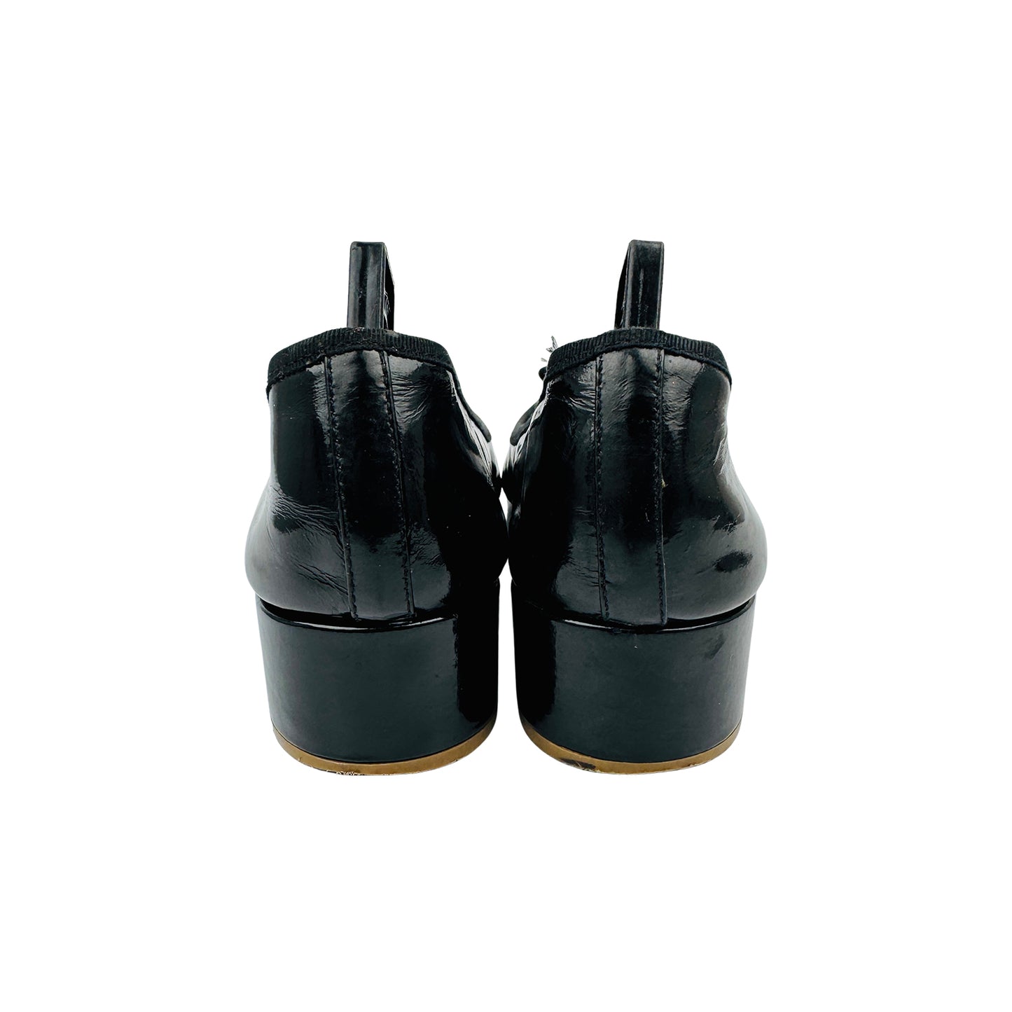 Tory Burch Black Patent Leather Block Heels (Size 38.5)