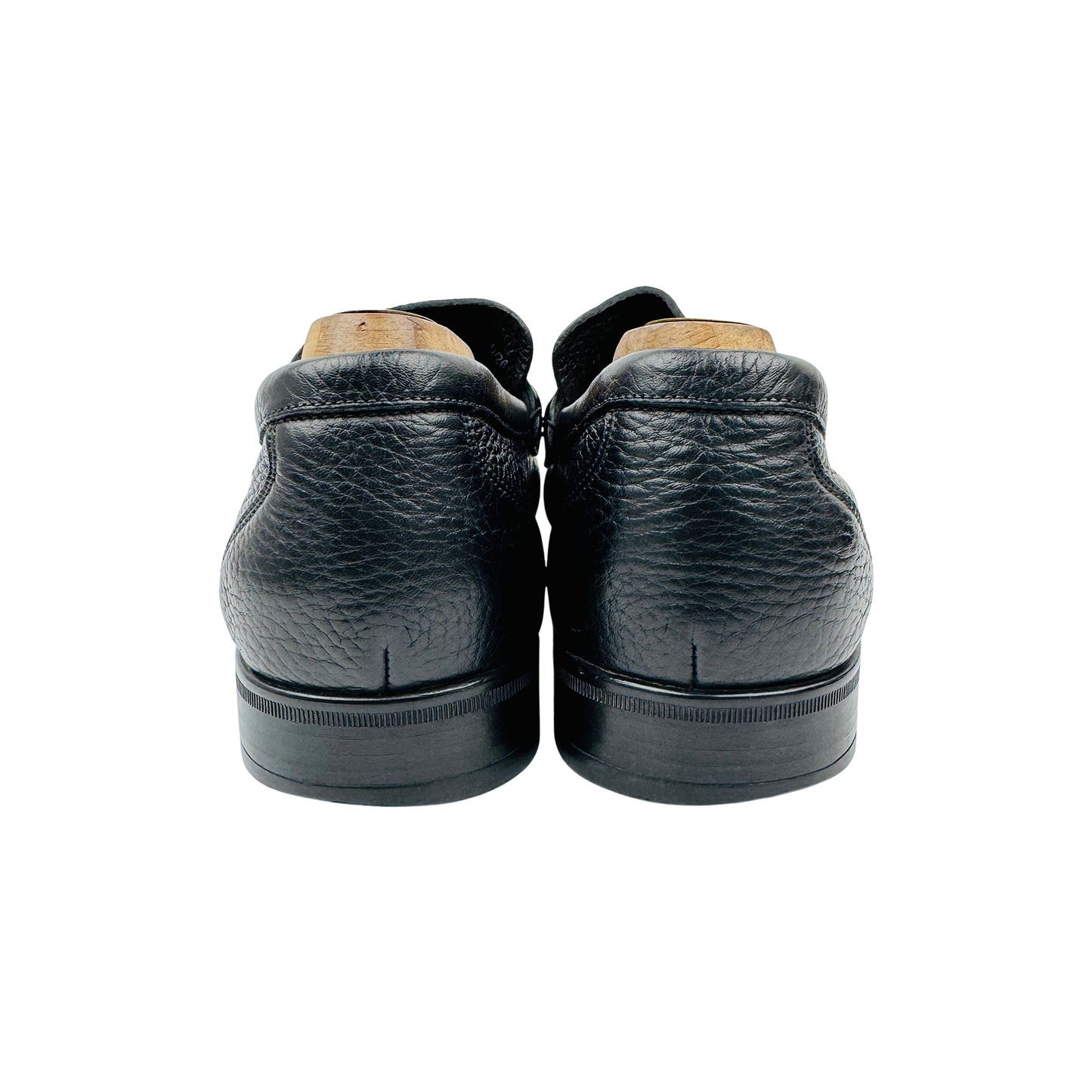 Bally Black Pebbled Leather Loafers (Size 38)