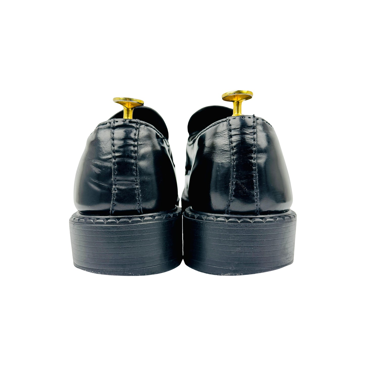 Prada Black Brushed Leather Loafers (Size 40/40.5)