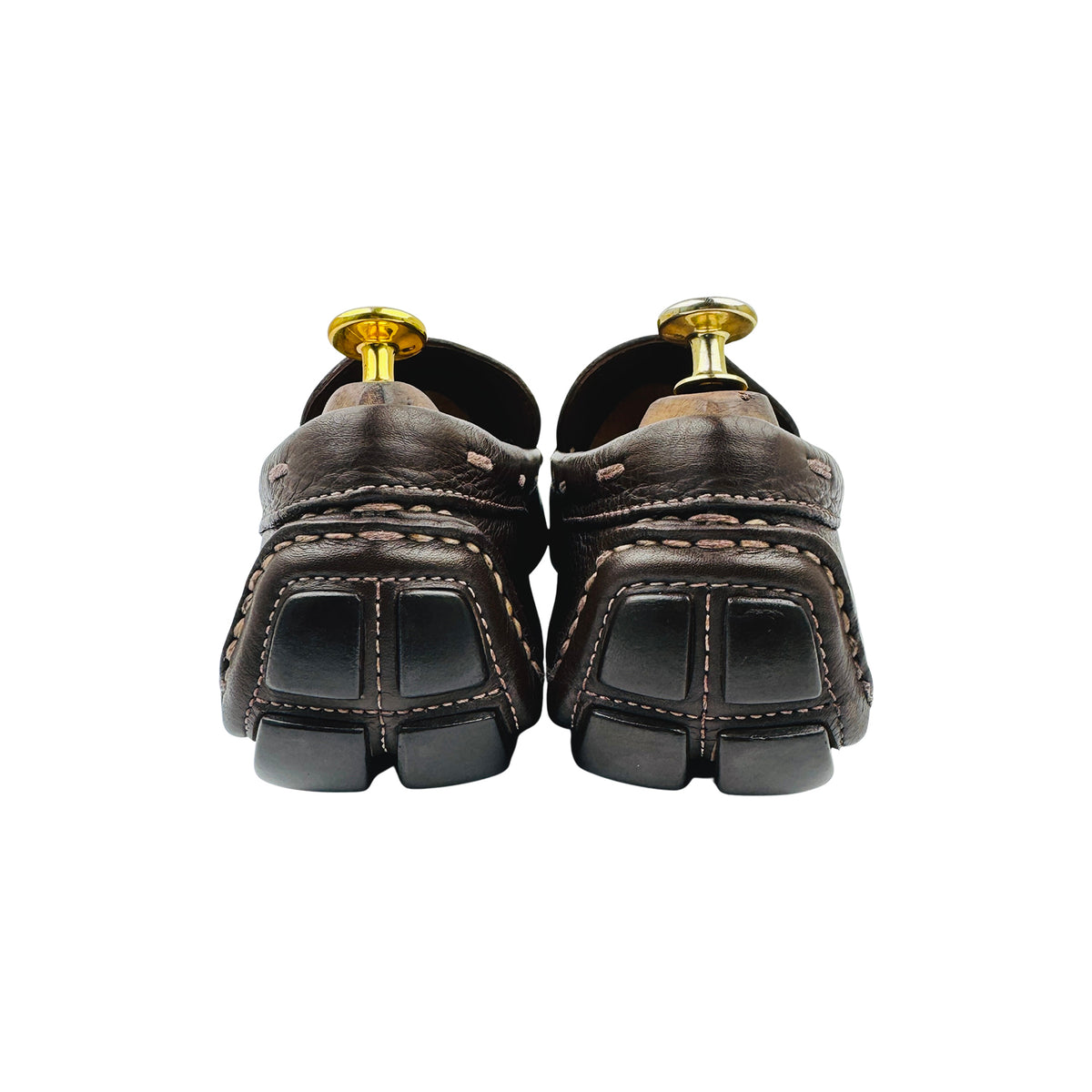 Prada Men's Dark Brown Leather Driving Loafers (Size 44)