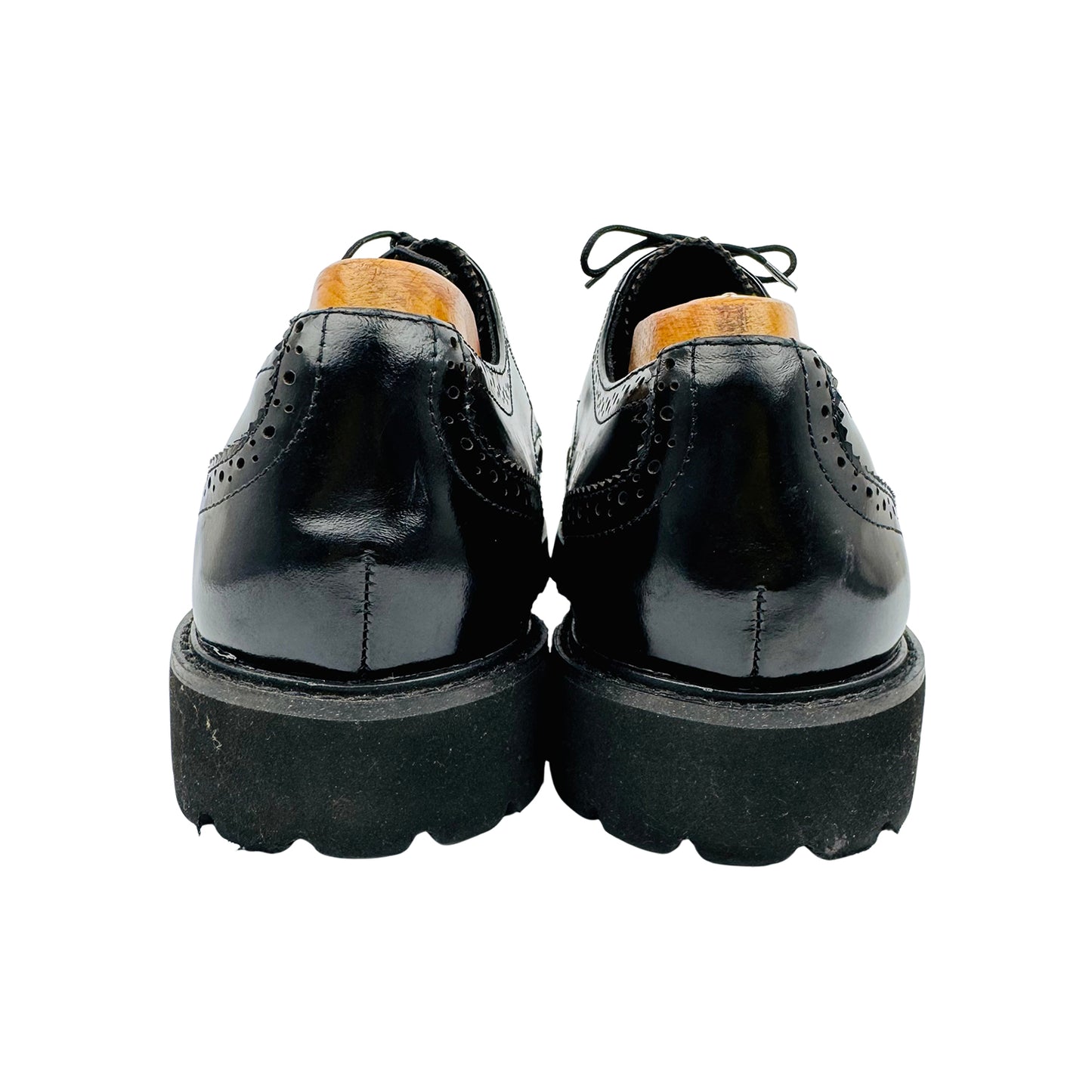 Aldo Men's Chunky Leather Black Brogue Shoes (Size 41/41.5)