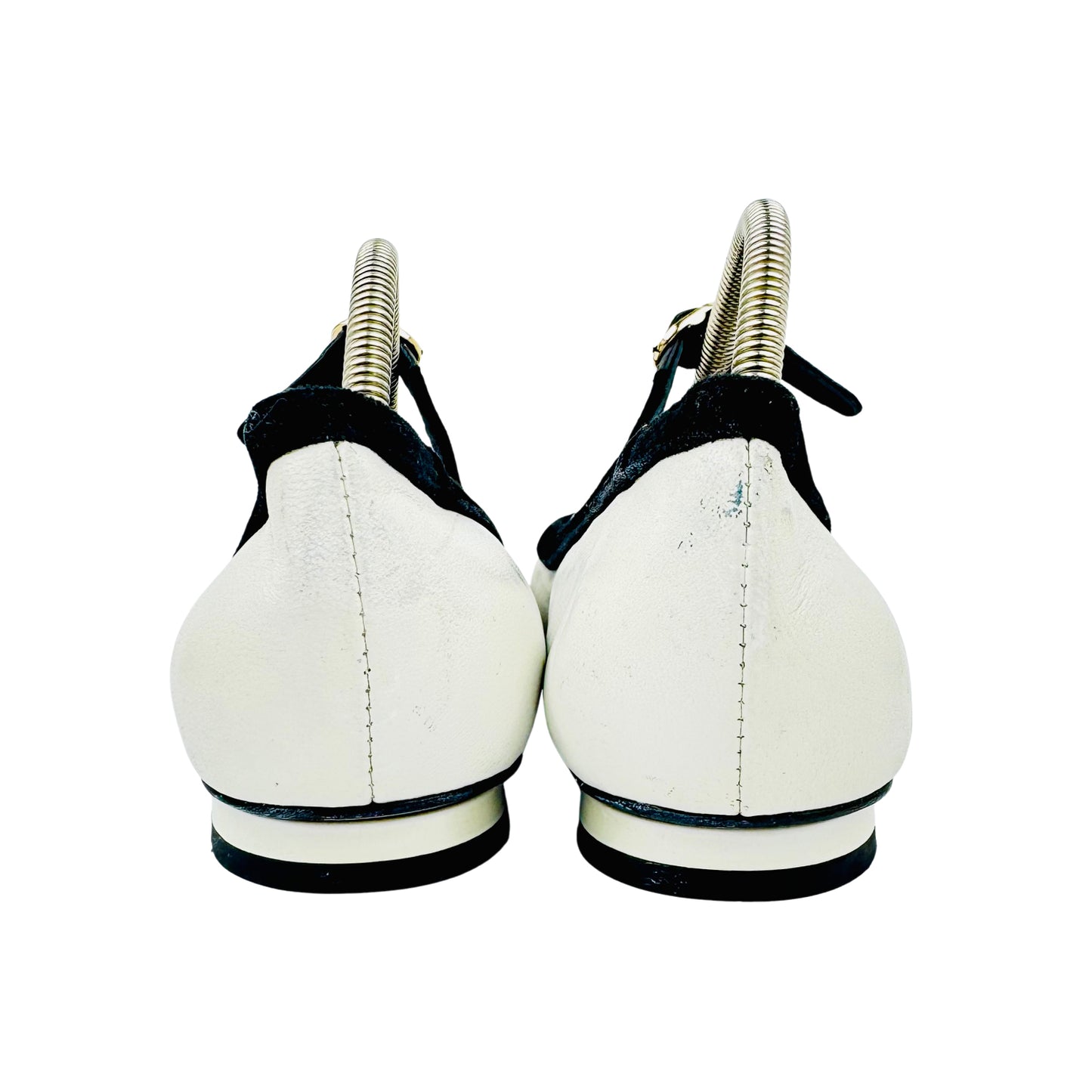 Chanel Mary Jane Black White Ballet Flats (Size 36)