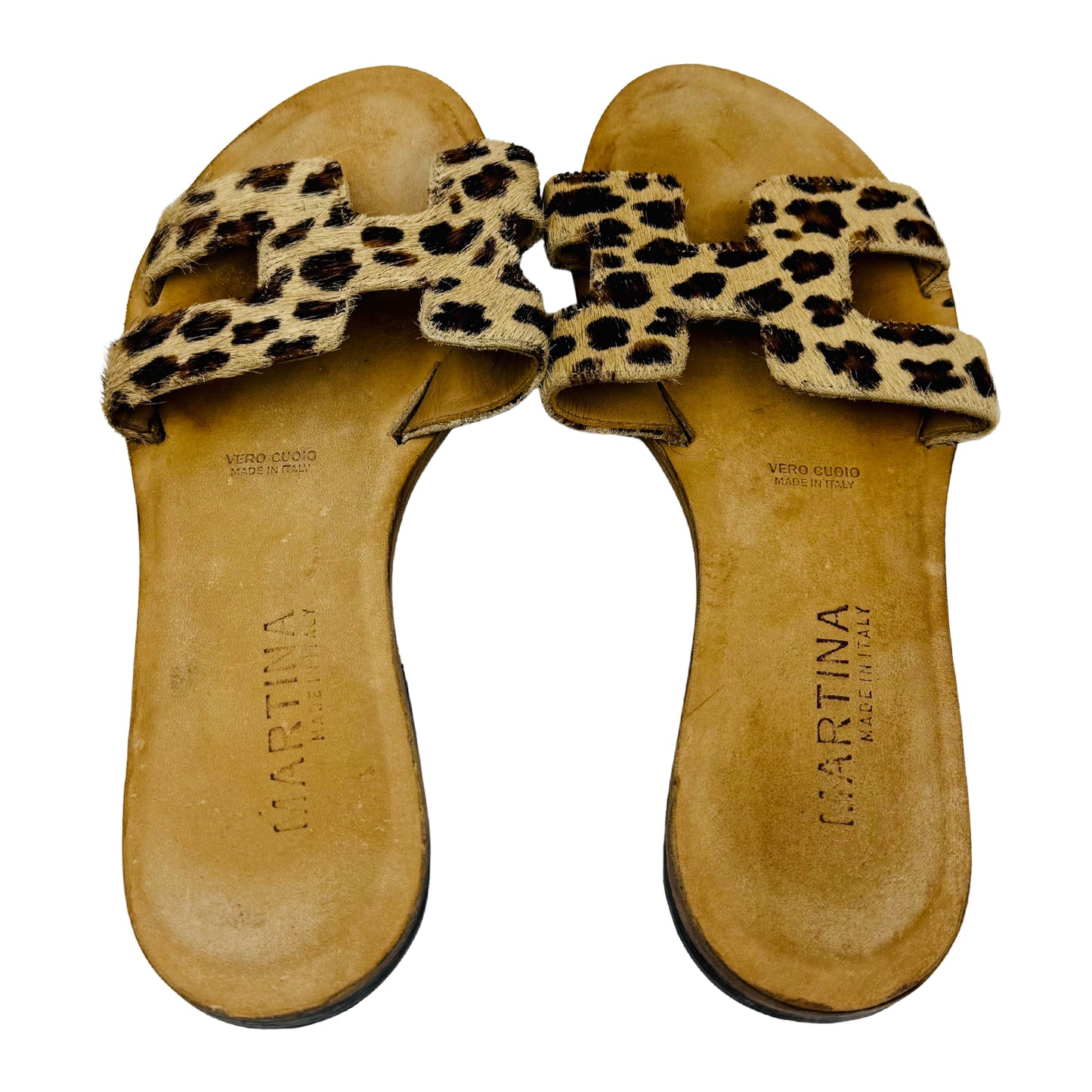 Martina Women's Leopard Print Sandal Slides (Size 38)