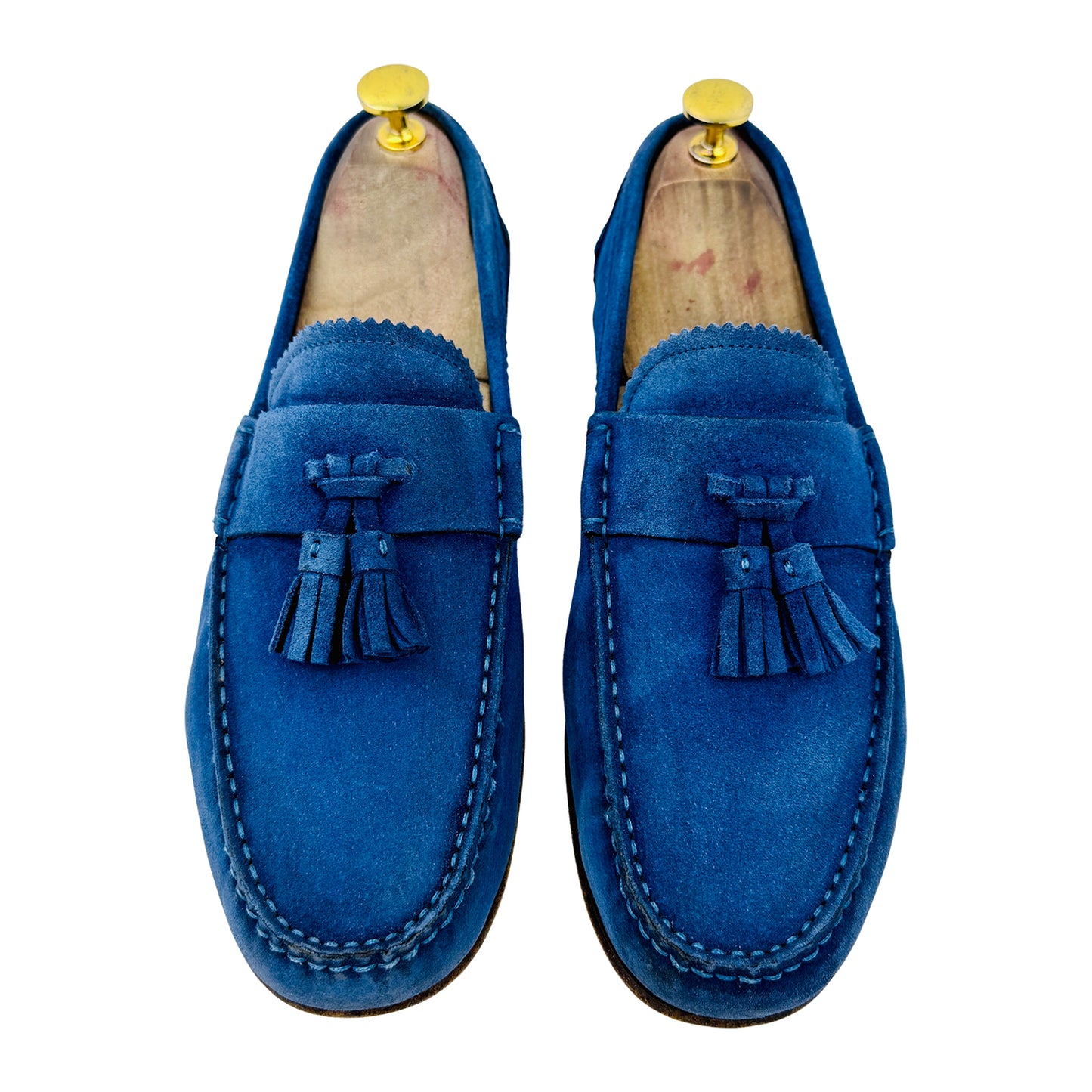 Gucci Men's Horsebit Blue Suede Loafers (Size 41/41.5)