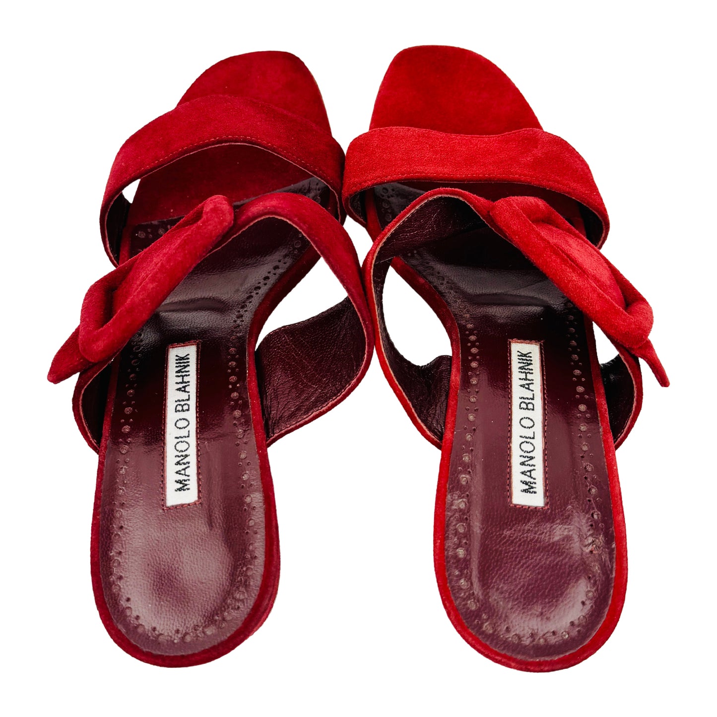 Manolo Blahnik Titubanew 50 Burgundy Heels (Size 37.5)