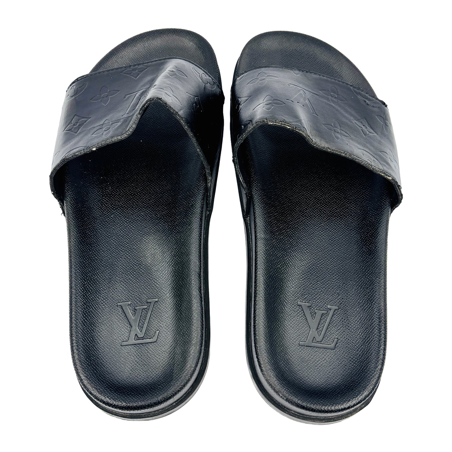 Inside image of Louis Vuitton Monogram Black Slippers (Size 42.5/43) - 133540178