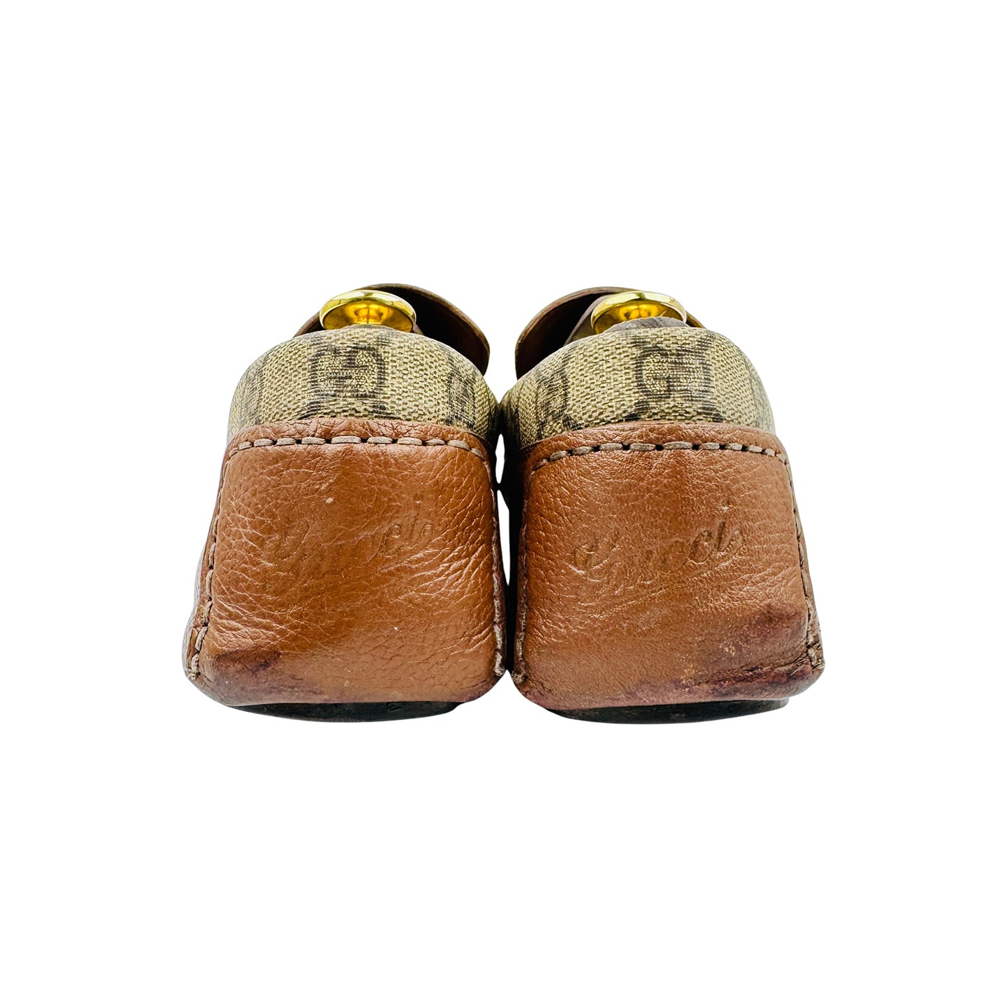 Gucci Men's Brown GG Supreme Canvas Loafers (Size 42.5)