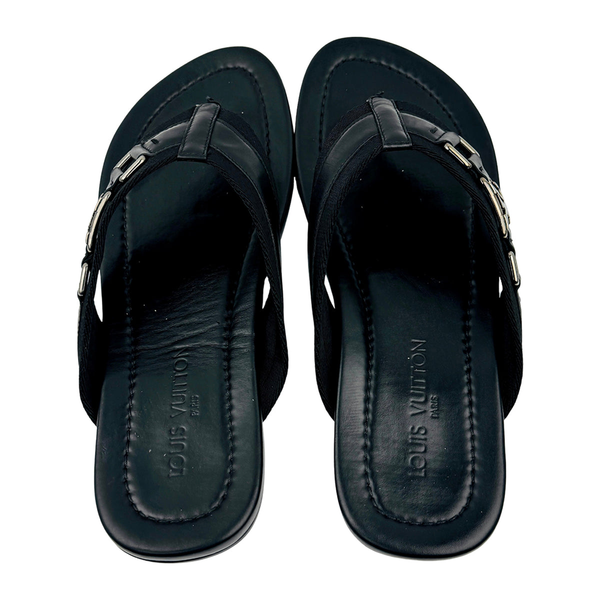 Louis Vuitton Atoll Black Thong Slides (Size 43/43.5)