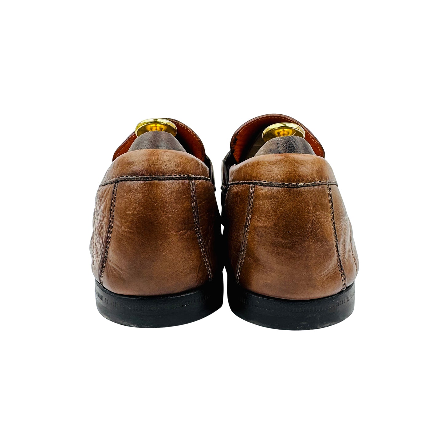 Santoni Brown Leather Penny Loafers (Size 43/43.5)