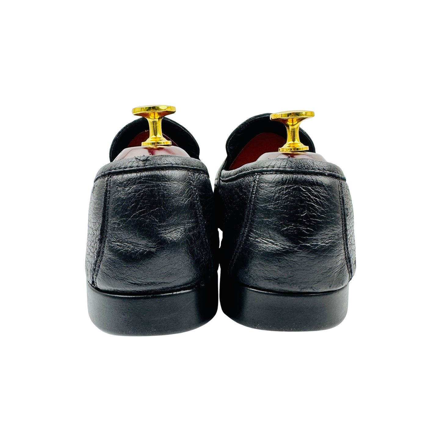 Moreschi Men's Black Leather Penny Loafers (Size 43)