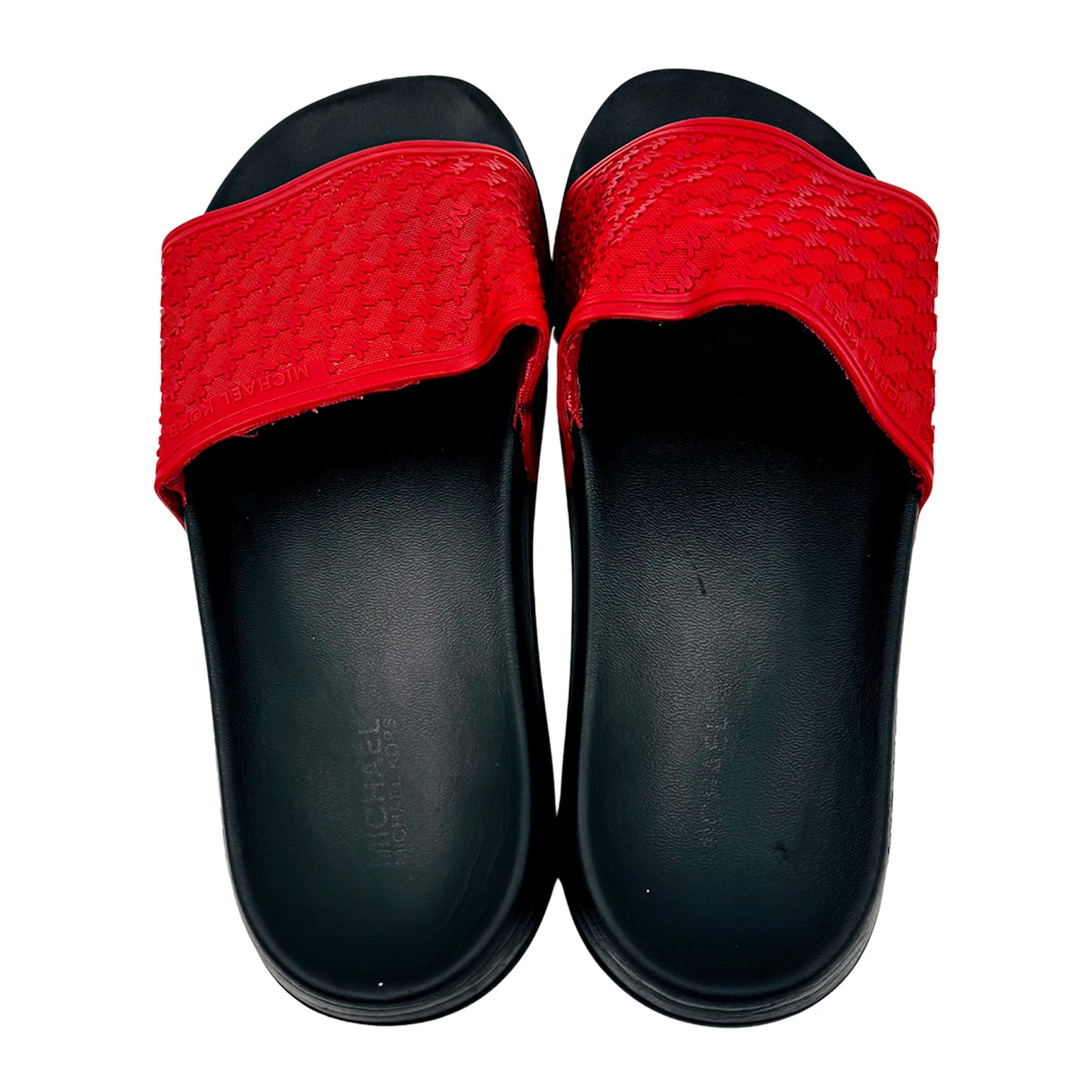 Michael Kors Jase 'Red Black' Slides (Size 37)