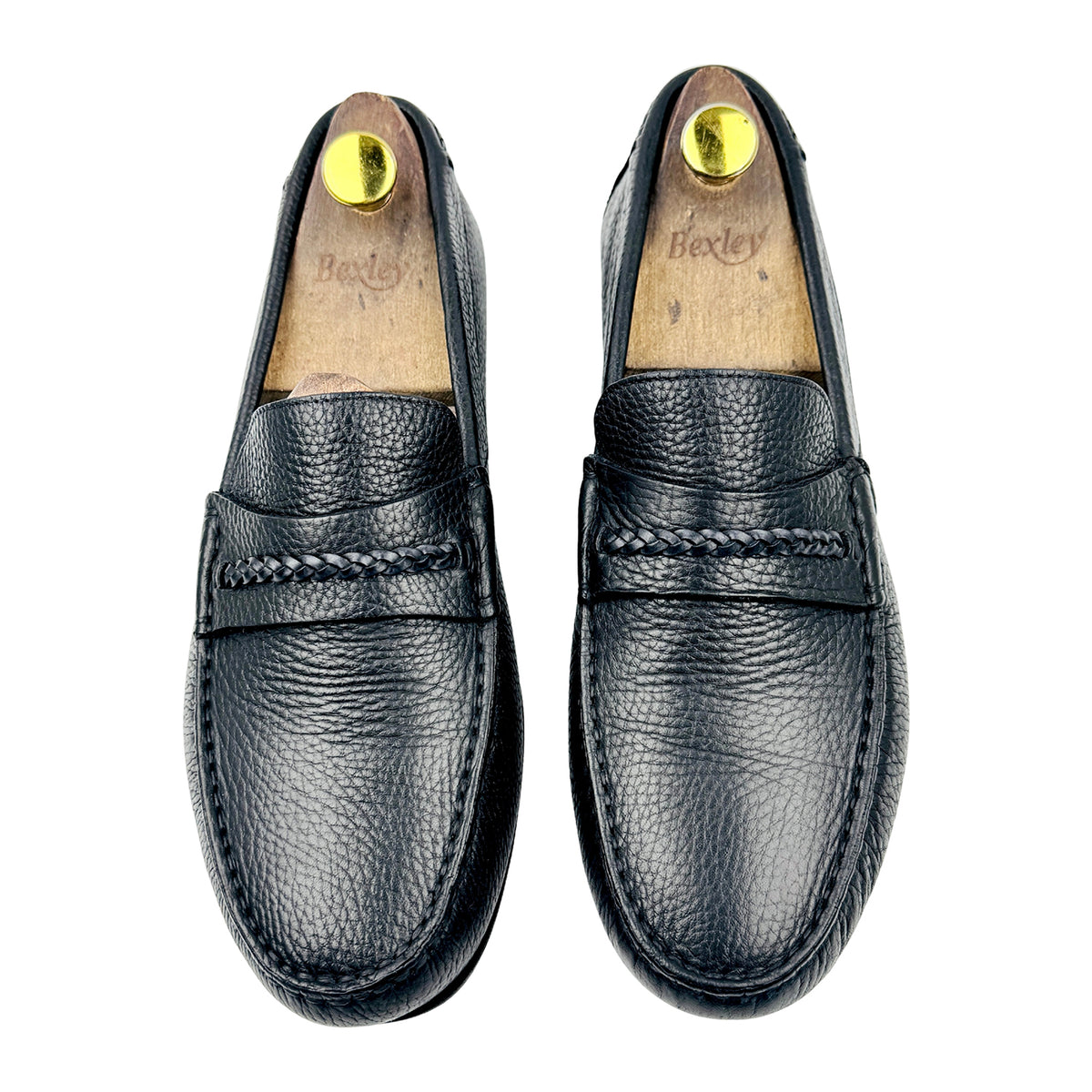 Massimo Dutti Black Leather Driving Loafers (Size 42/42.5)