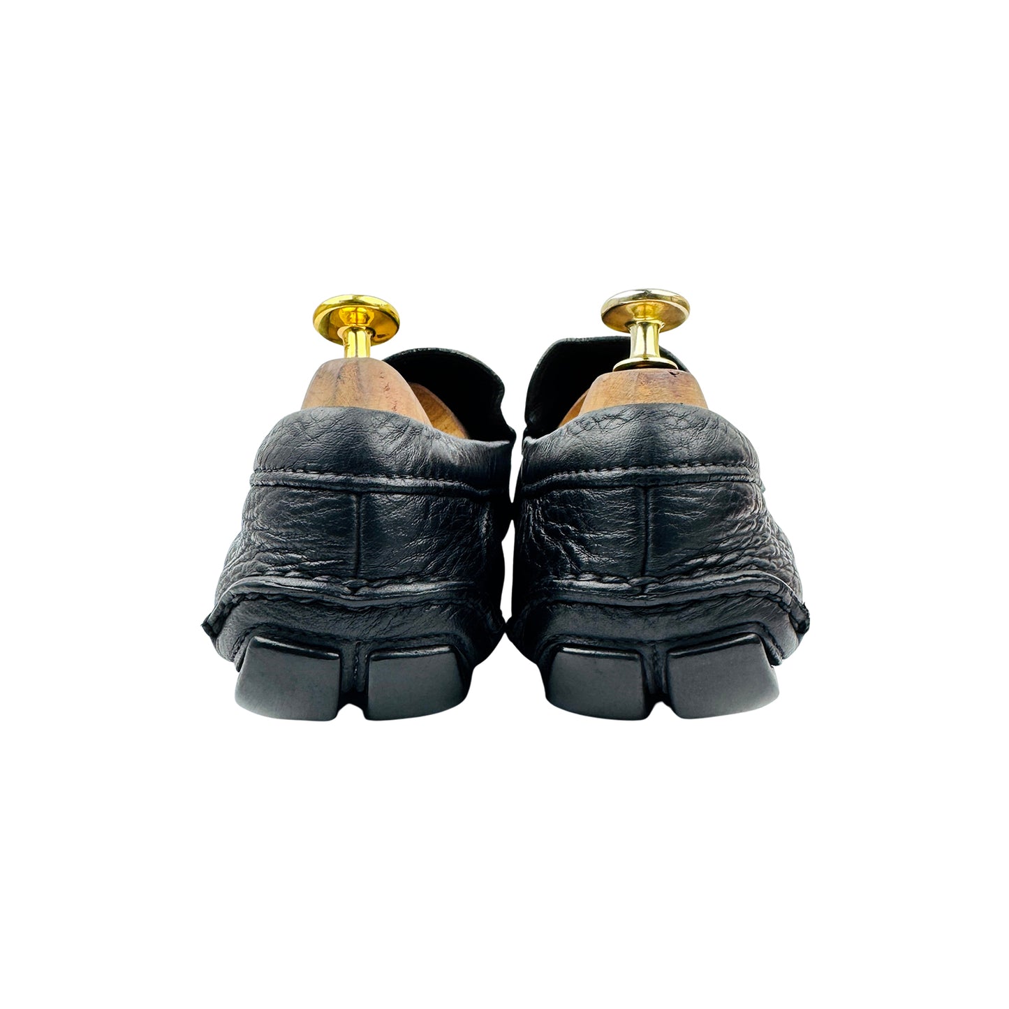 Prada Men's Black Daino Leather Penny Loafers (Size 44)